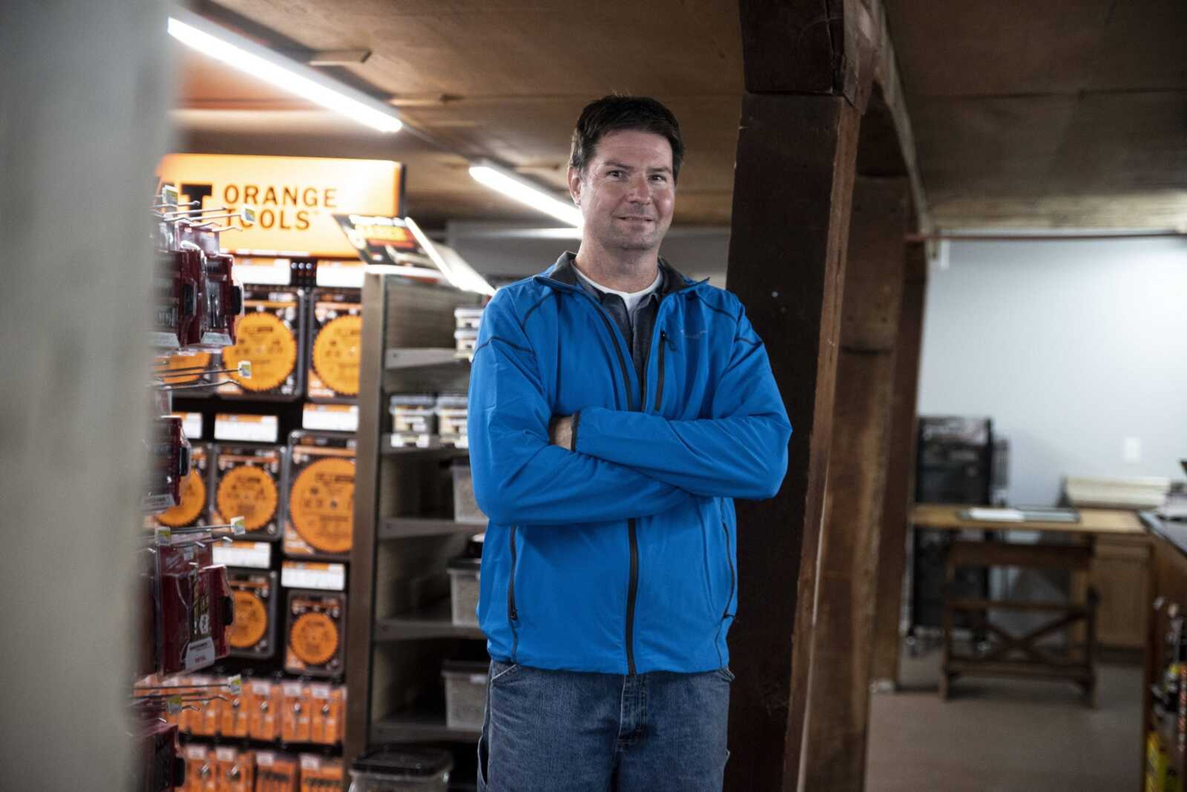 Phil Leimer poses for a photo Tuesday inside Mill Warehouse Building Supply in Jackson.