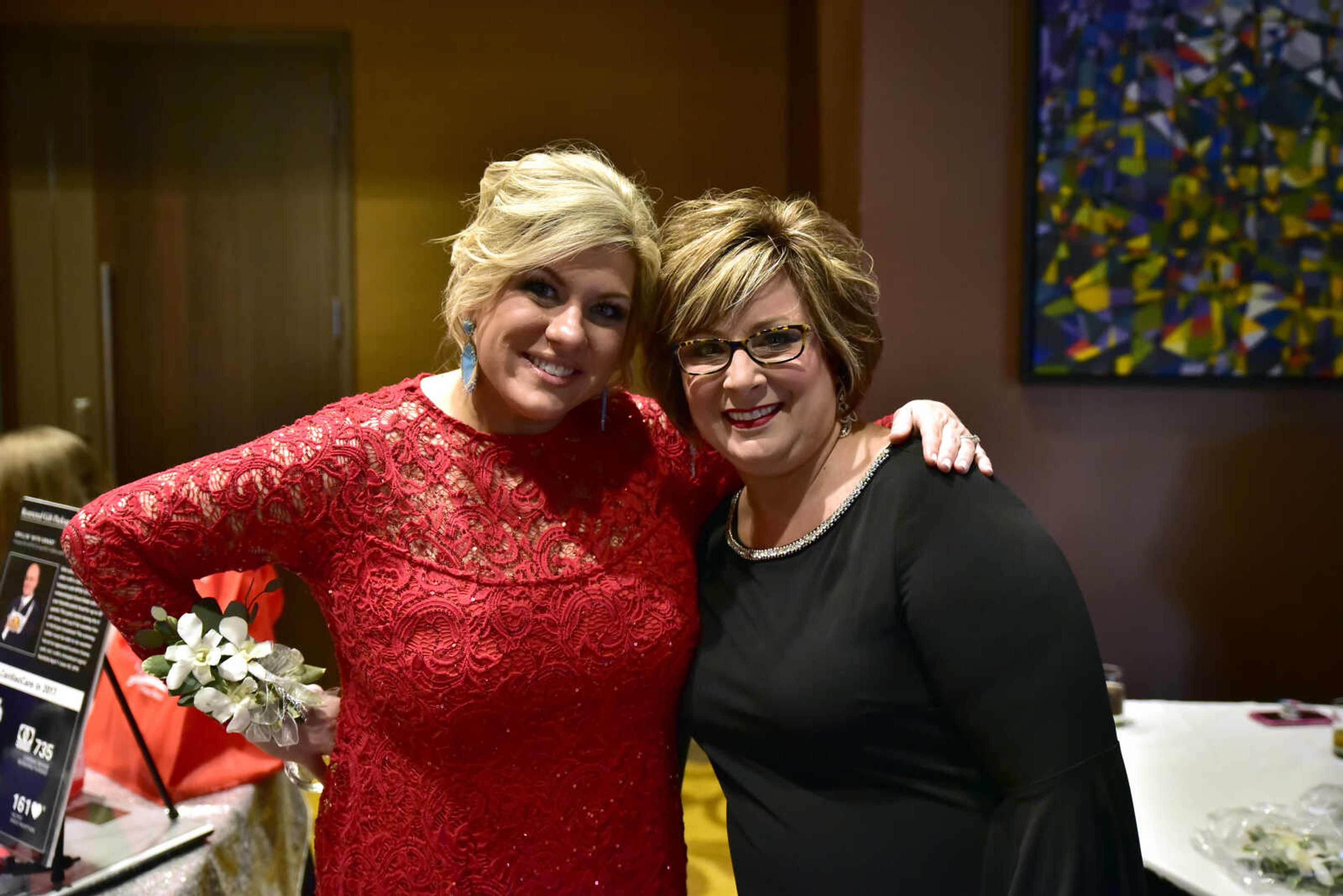 From left, Heather Short and Michelle Jones pose for a photo at the third annual Friends of Saint Francis Gala held at the Isle Casino on March 3, 2018, in Cape Girardeau.