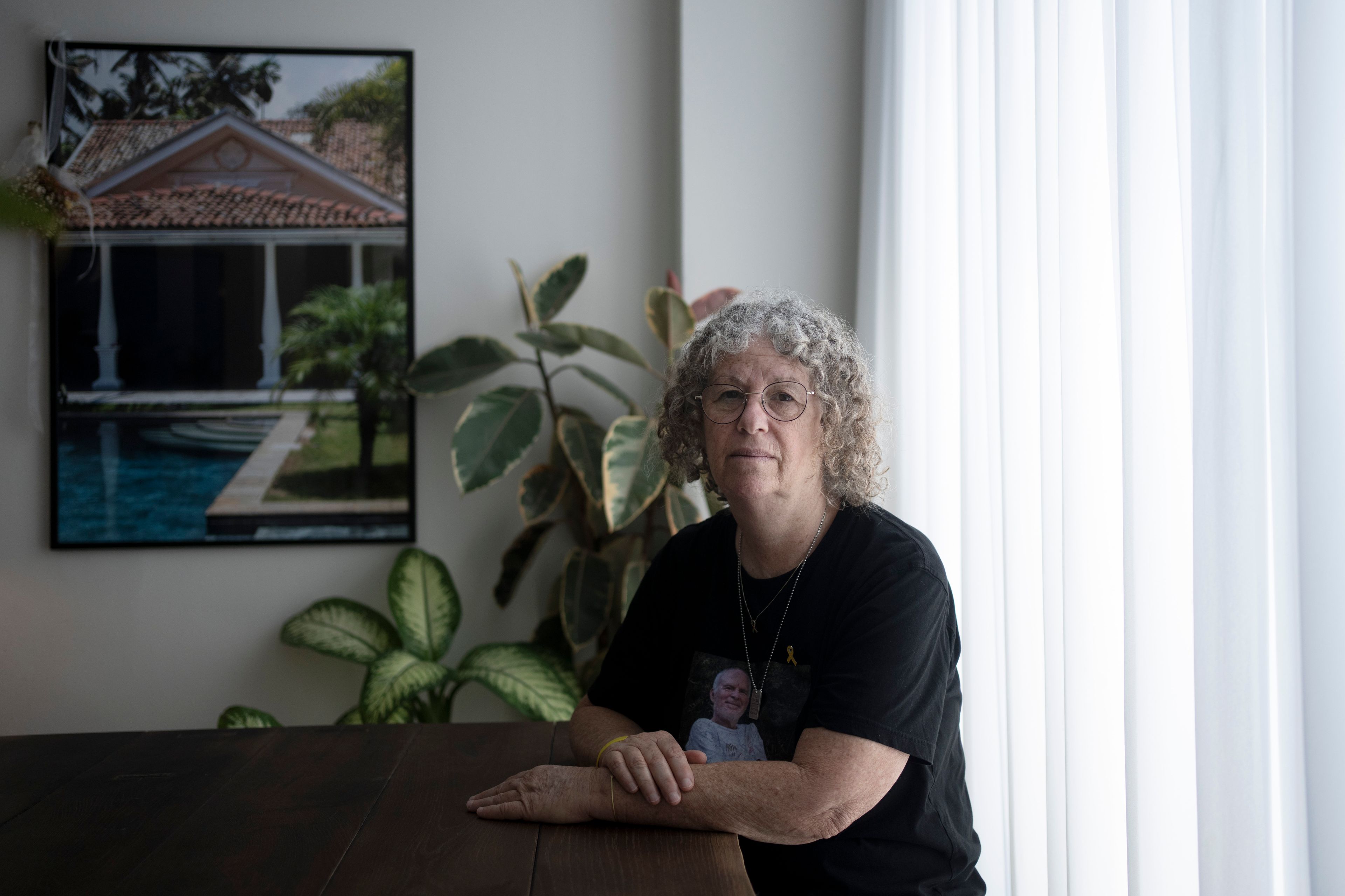 Aviva Siegel, who was held hostage by Hamas in the Gaza Strip for 51 days after she was kidnapped with her husband on Oct. 7, poses for a portrait in Tel Aviv, Israel, Sunday, Sept. 29, 2024. Keith Siegel is still in captivity. (AP Photo/Maya Alleruzzo)