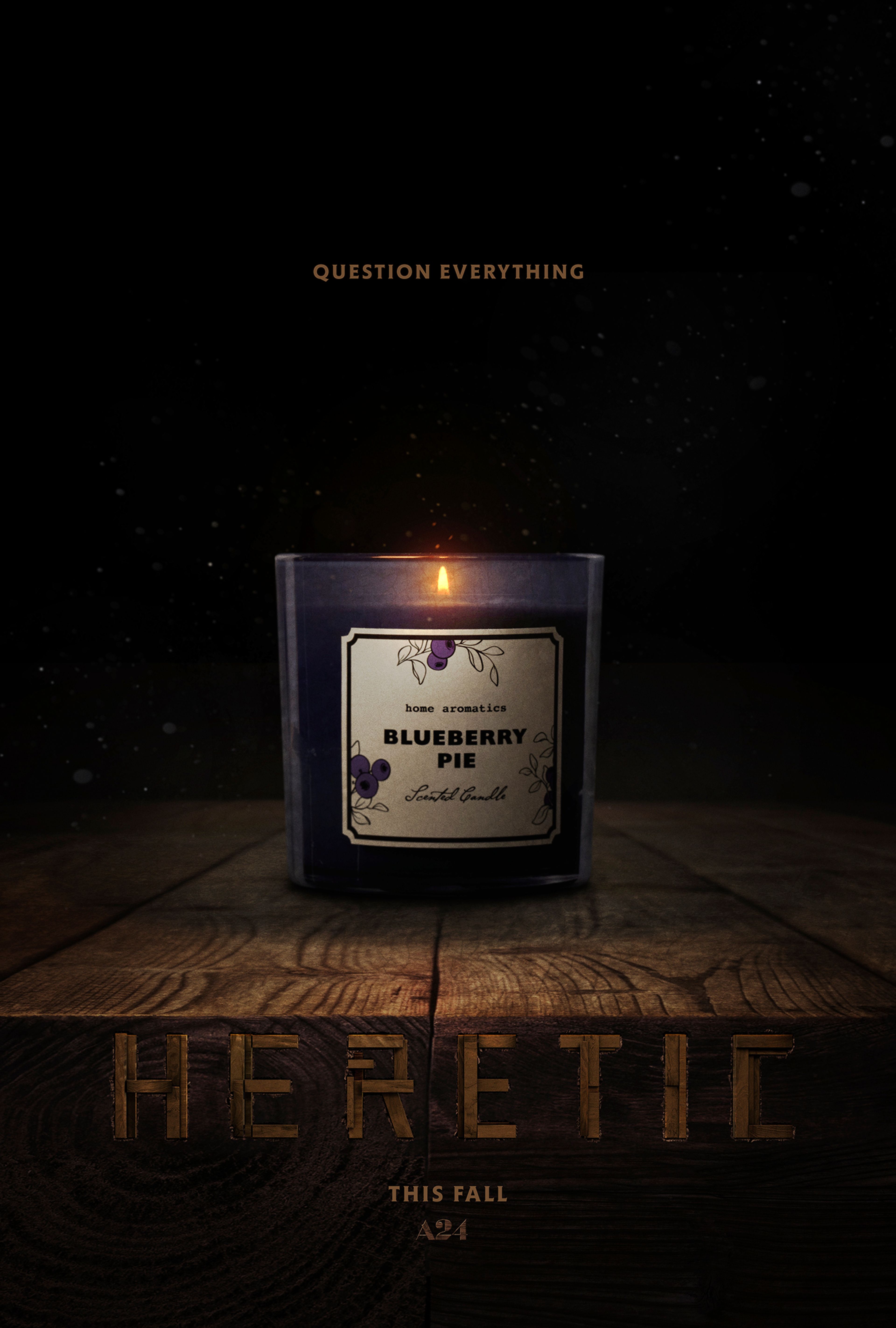 This image released by A24 shows promotional art for "Heretic." (A24 via AP)