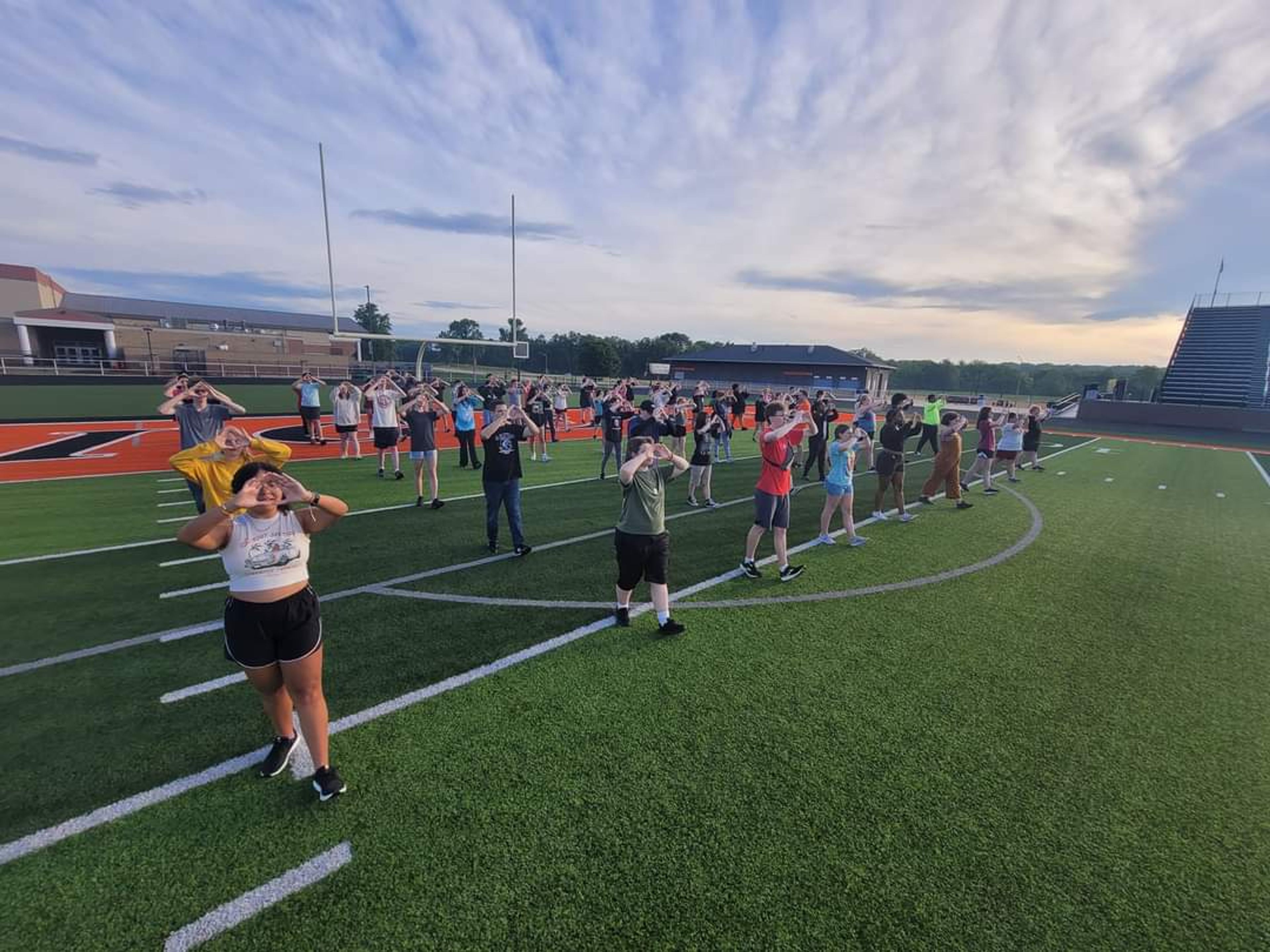 The Cape Central Marching Tigers practice Thursday, Aug. 16, at Cape Central High School ahead of their first show of the season.