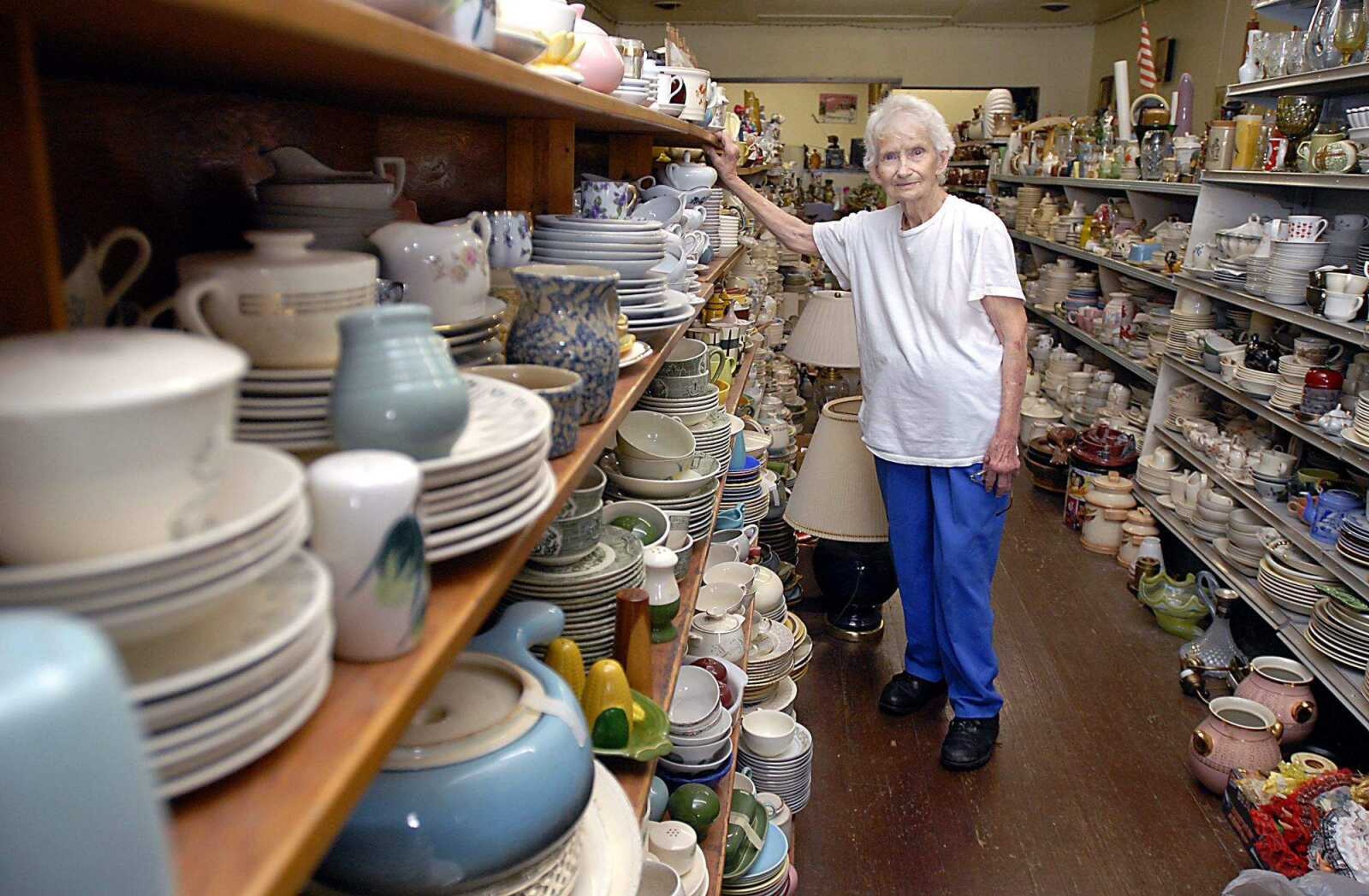 KIT DOYLE ~ kdoyle@semissourian.com
Doris Bentley has run an antique store for 26 years in the 600 block of Good Hope St., near the intersection with Sprigg. "The only thing I'm scared of is a snake," said Bentley, when asked about the vacant spaces surrounding her. Bentley hopes that the new courthouse and the River Campus could revitalize the area, where her shop is one of very few in the area.