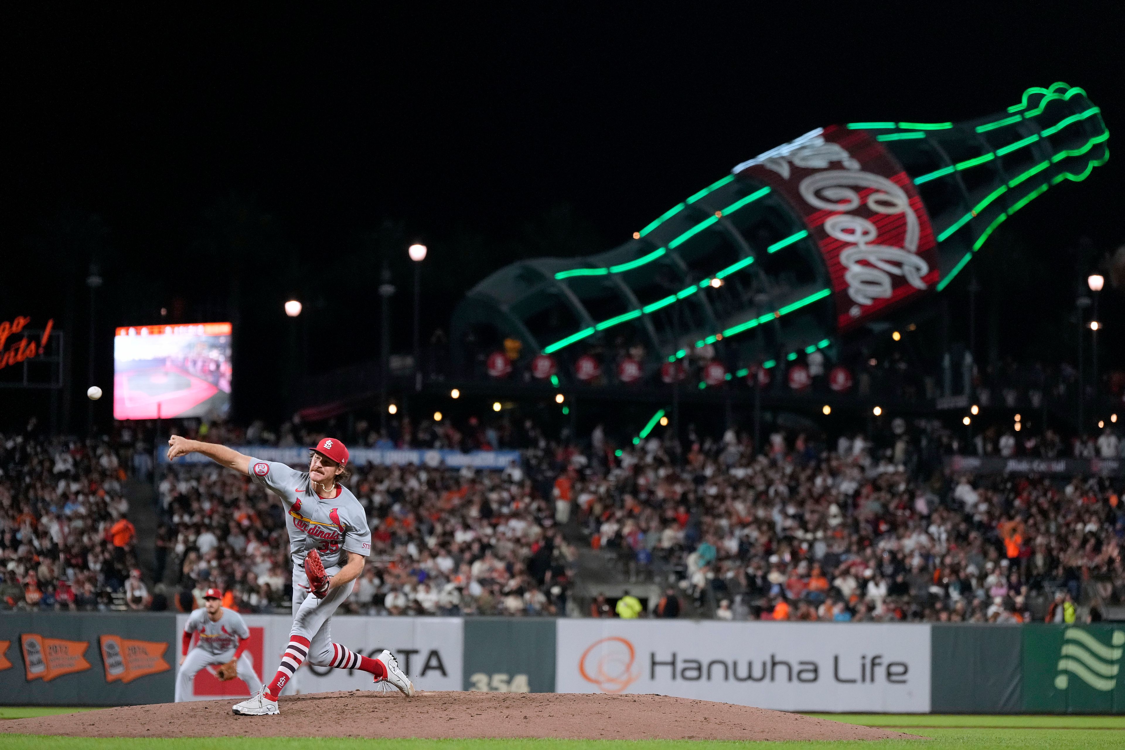 St. Louis Cardinals pitcher Miles Mikolas throws against the San Francisco Giants during the fifth inning of a baseball game Friday, Sept. 27, 2024, in San Francisco. (AP Photo/Tony Avelar)