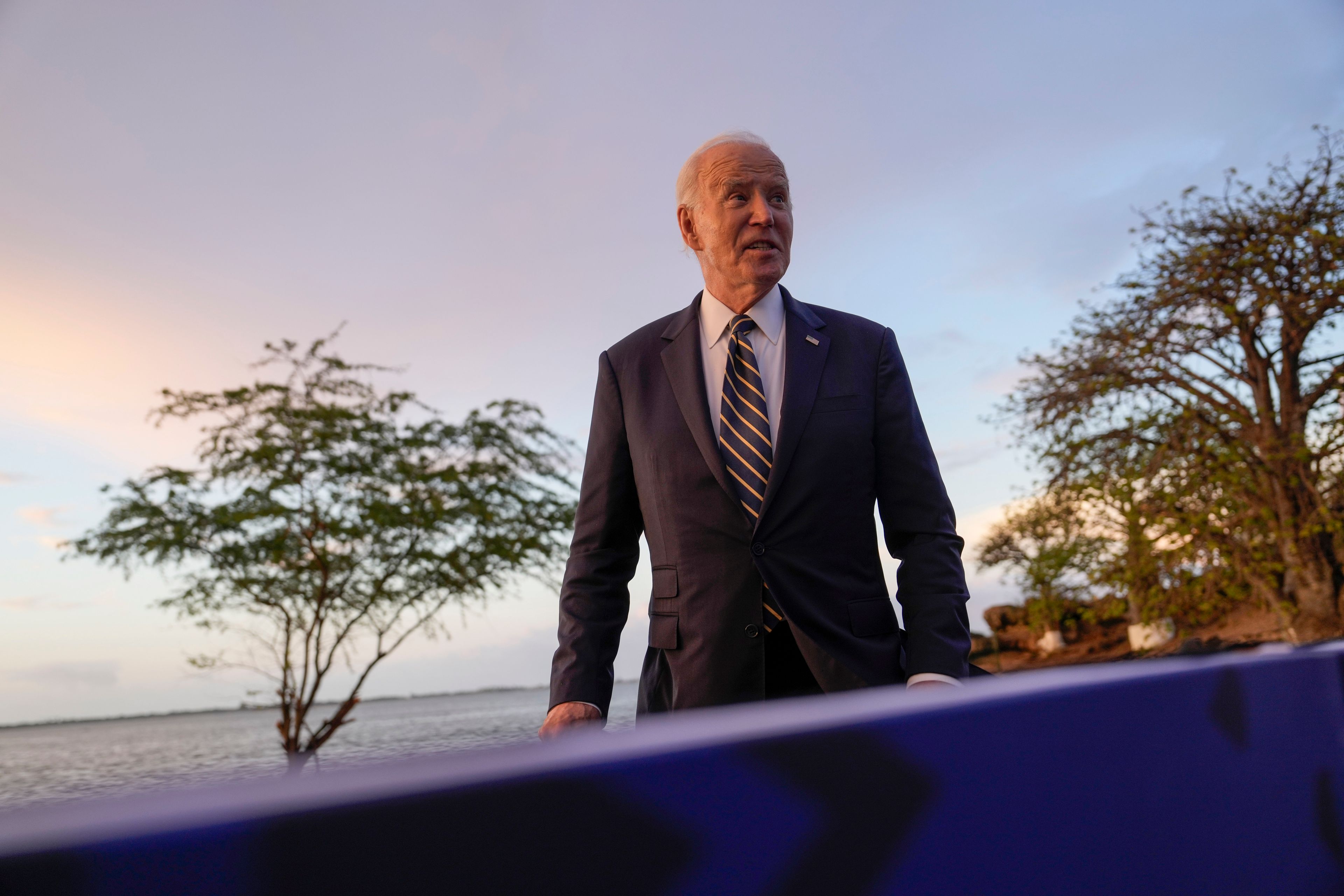 President Joe Biden leaves the National Museum of Slavery, in the capital Luanda, Angola on Tuesday, Dec. 3, 2024. (AP Photo/Ben Curtis)