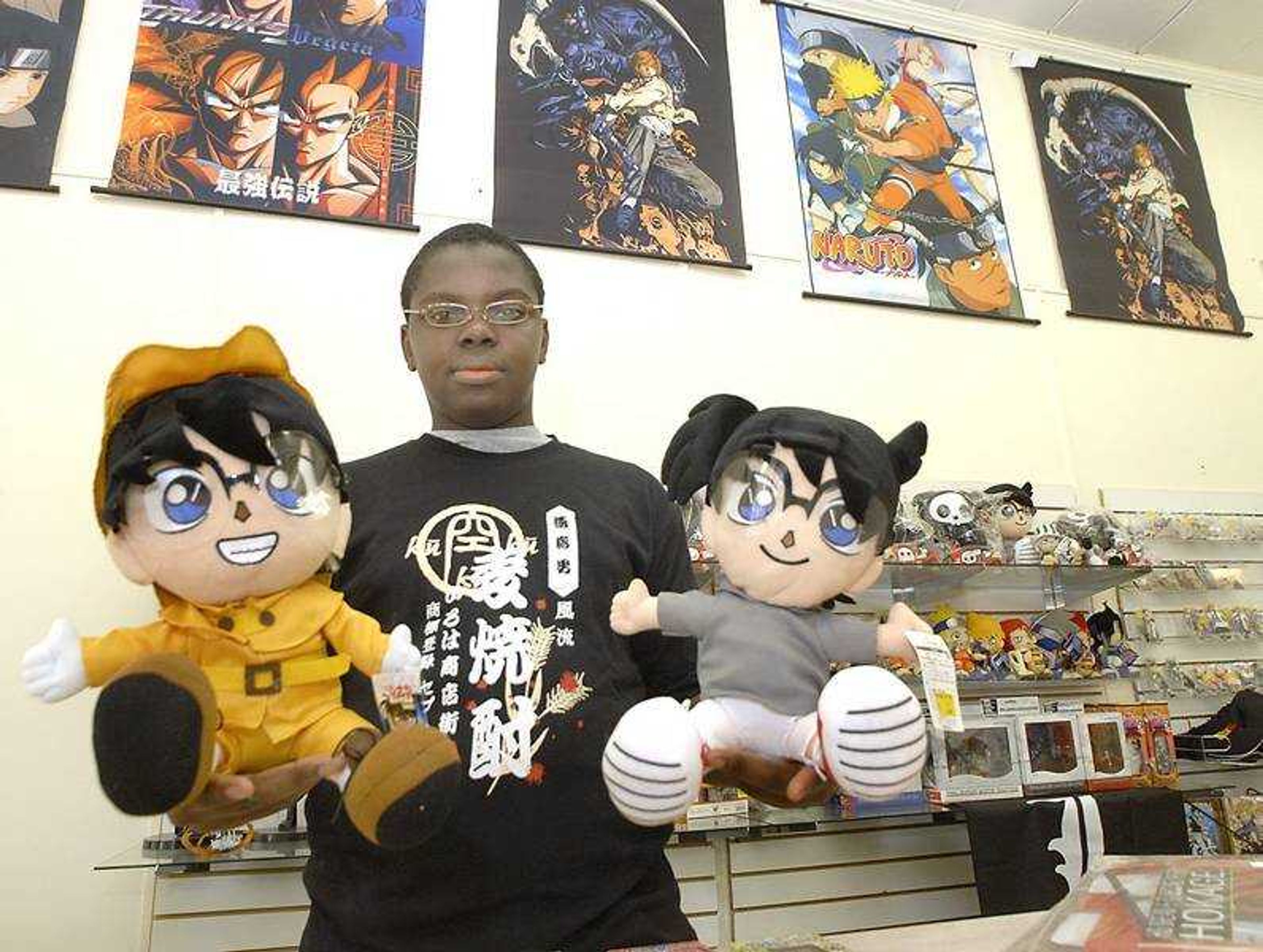 FRED LYNCH ~ flynch@semissourian.com
Umar Brimah showed two anime figures in his store, Yumazu Anime and Collectibles, 520 Broadway in Cape Girardeau.