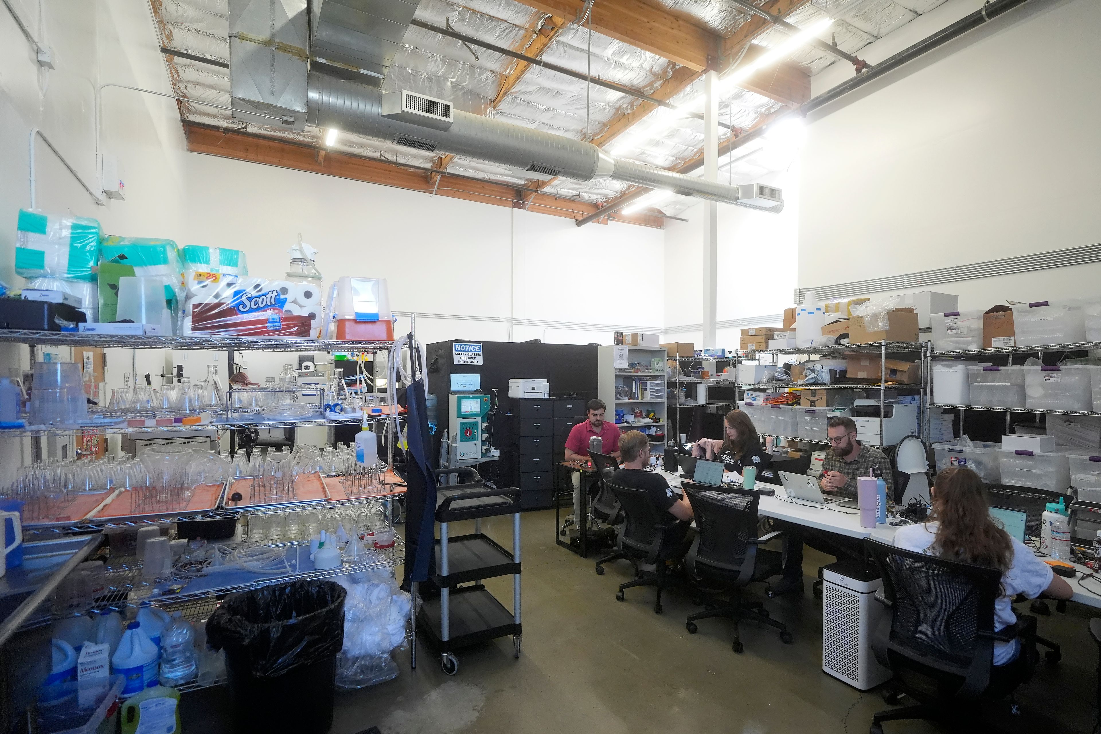 California Cultured employees work at the company's office in West Sacramento, Calif., Wednesday, Aug. 28, 2024. (AP Photo/Jeff Chiu)