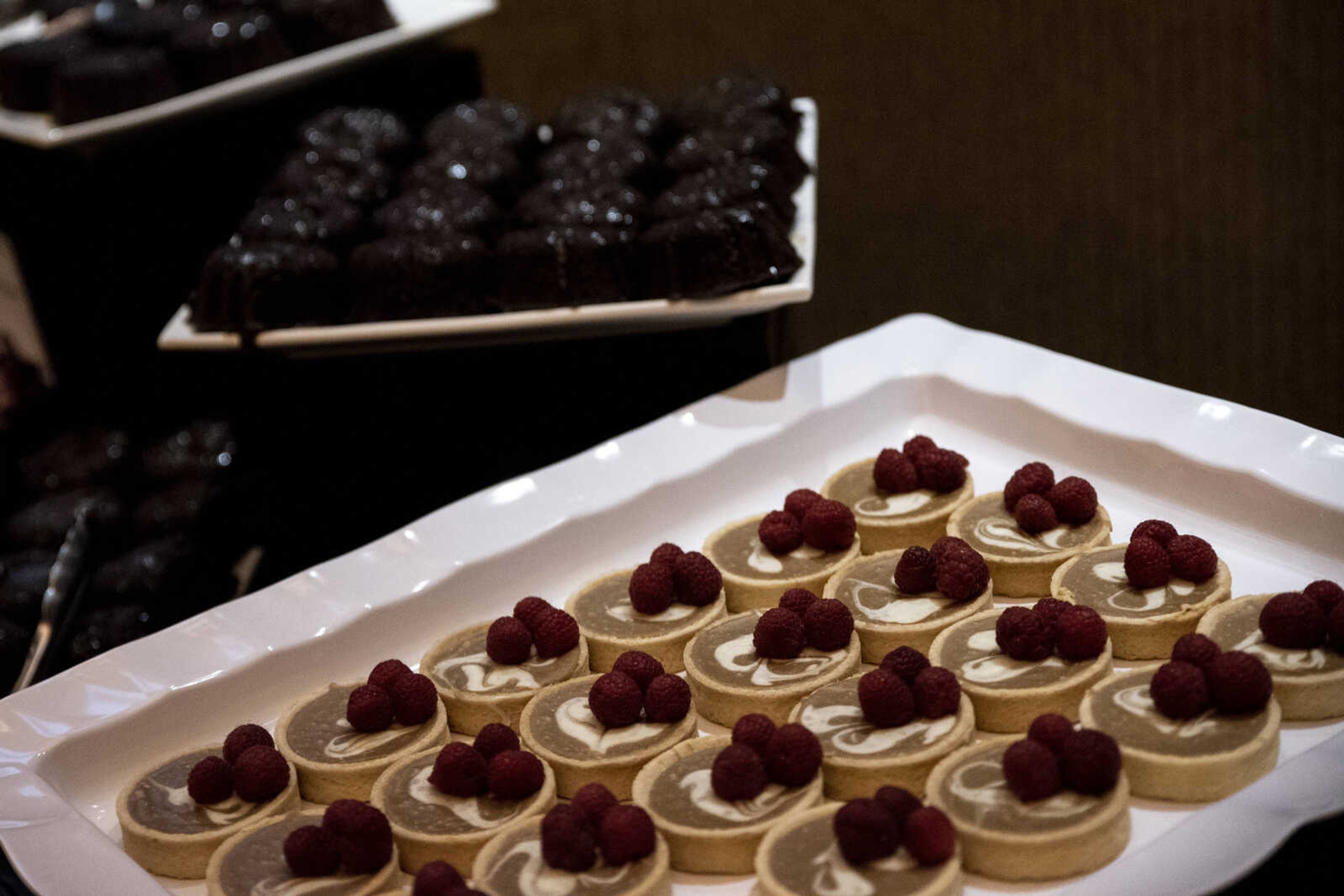 Desserts are seen during the Old Town Cape 20th anniversary dinner celebration at the Isle Casino Thursday, Feb. 28, 2019, in Cape Girardeau.