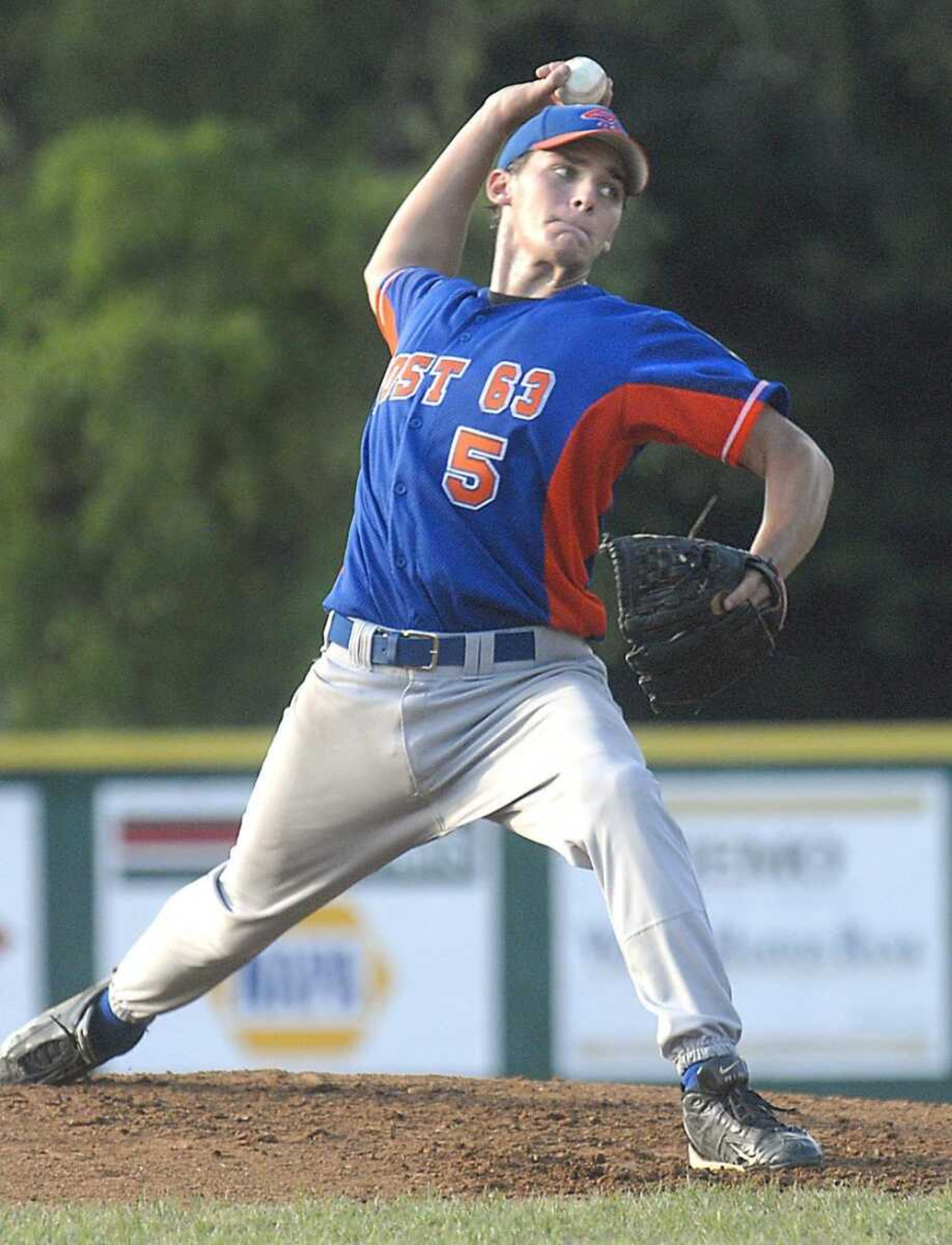 Cape's Brad LaBruyere delivered a pitch Monday.