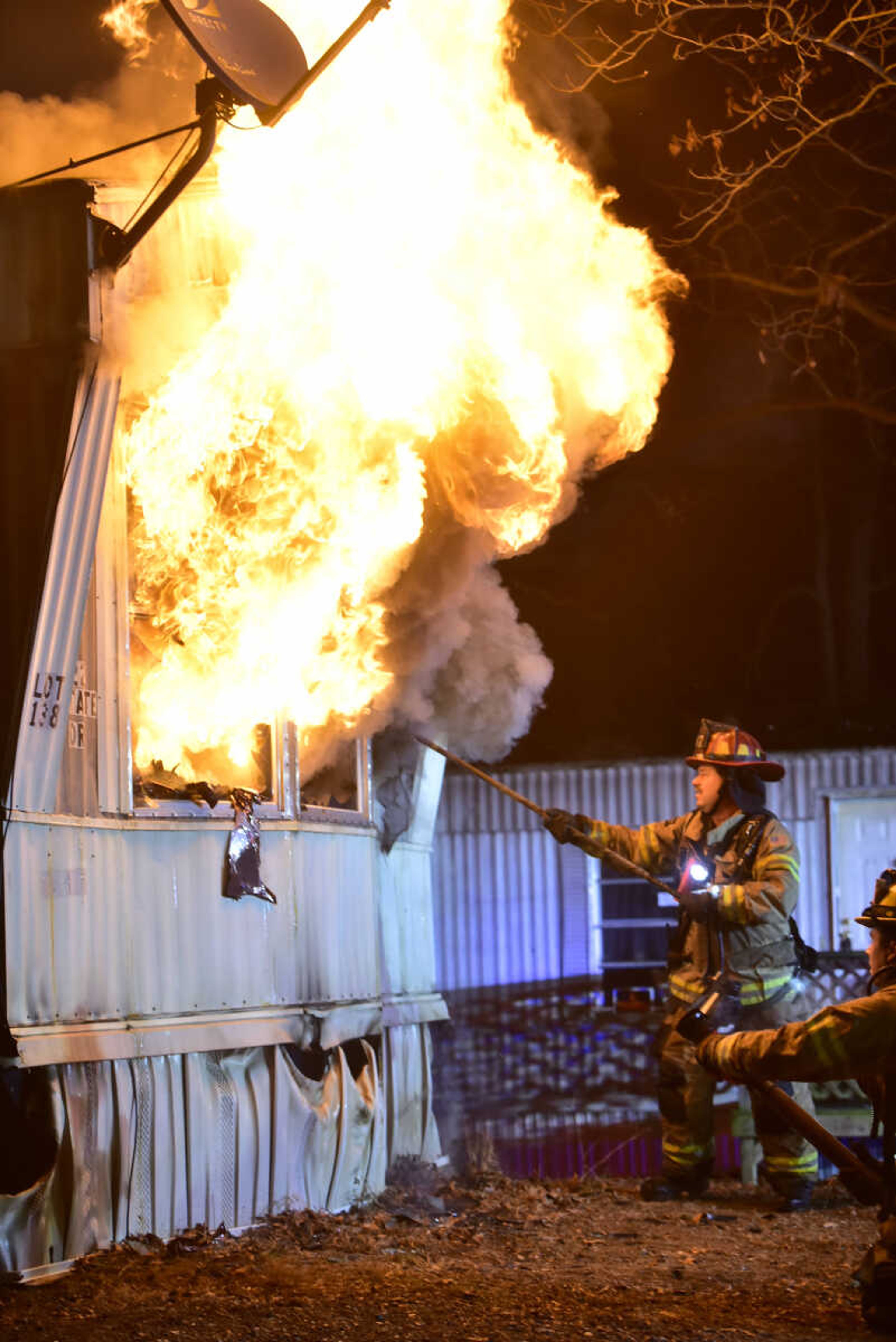 Firefighters battle a house fire early Wednesday, Jan. 3, 2018, at 322 Estate Drive in Cape Girardeau.