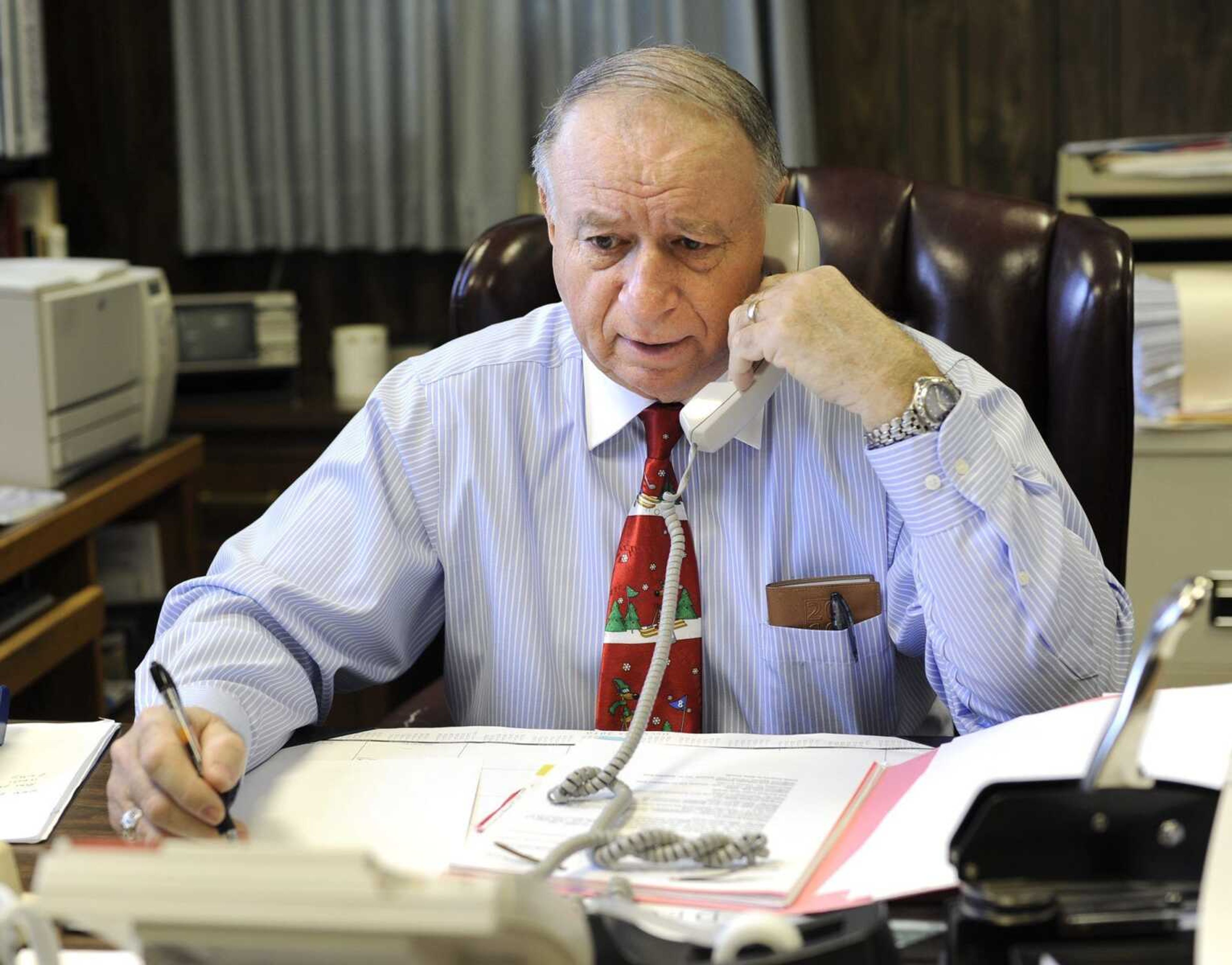 Circuit Clerk Charles P. Hutson works in his office Dec. 20 at the Cape Girardeau County Courthouse in Jackson. (Fred Lynch)