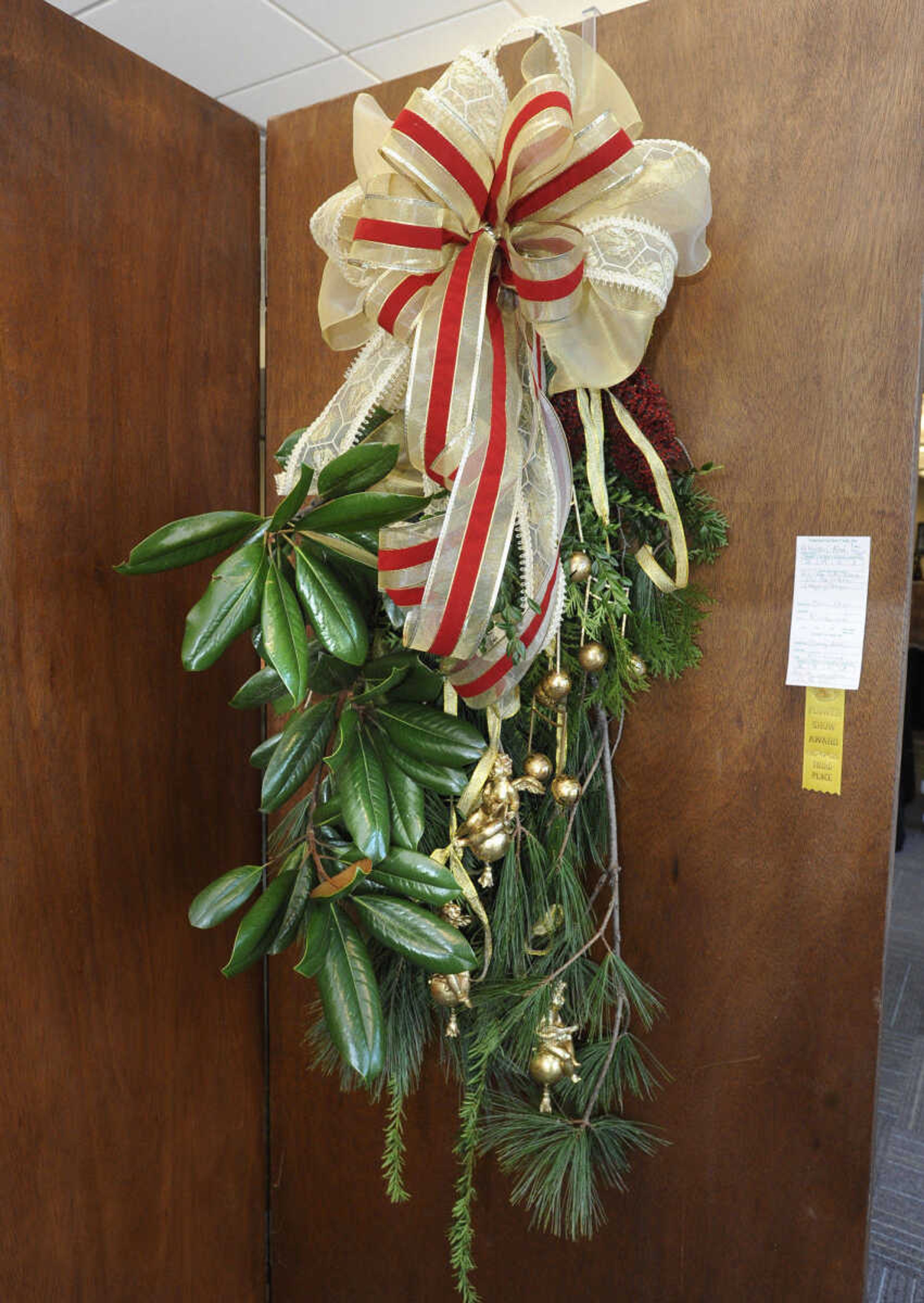 Hanging design by Nancy Bahn, Ramblewood Garden Club, third place.