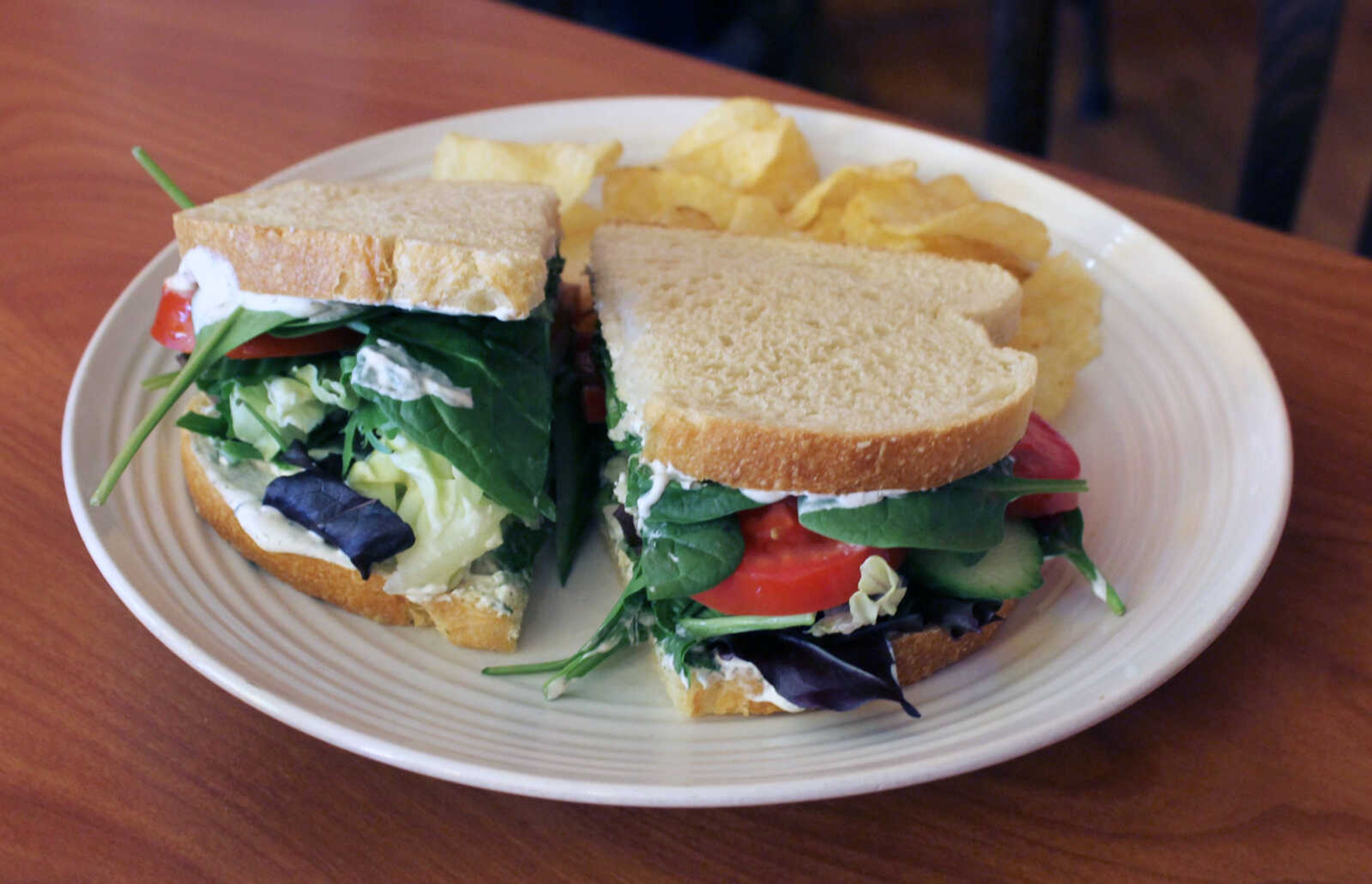 Emily Priddy ~ epriddy@semissourian.com
A veggie sandwich on sourdough bread is among the lunch options Friday, March 10, 2017, at Yellow Moon Cafe in Cobden, Illinois. The downtown Cobden business emphasizes locally sourced ingredients.