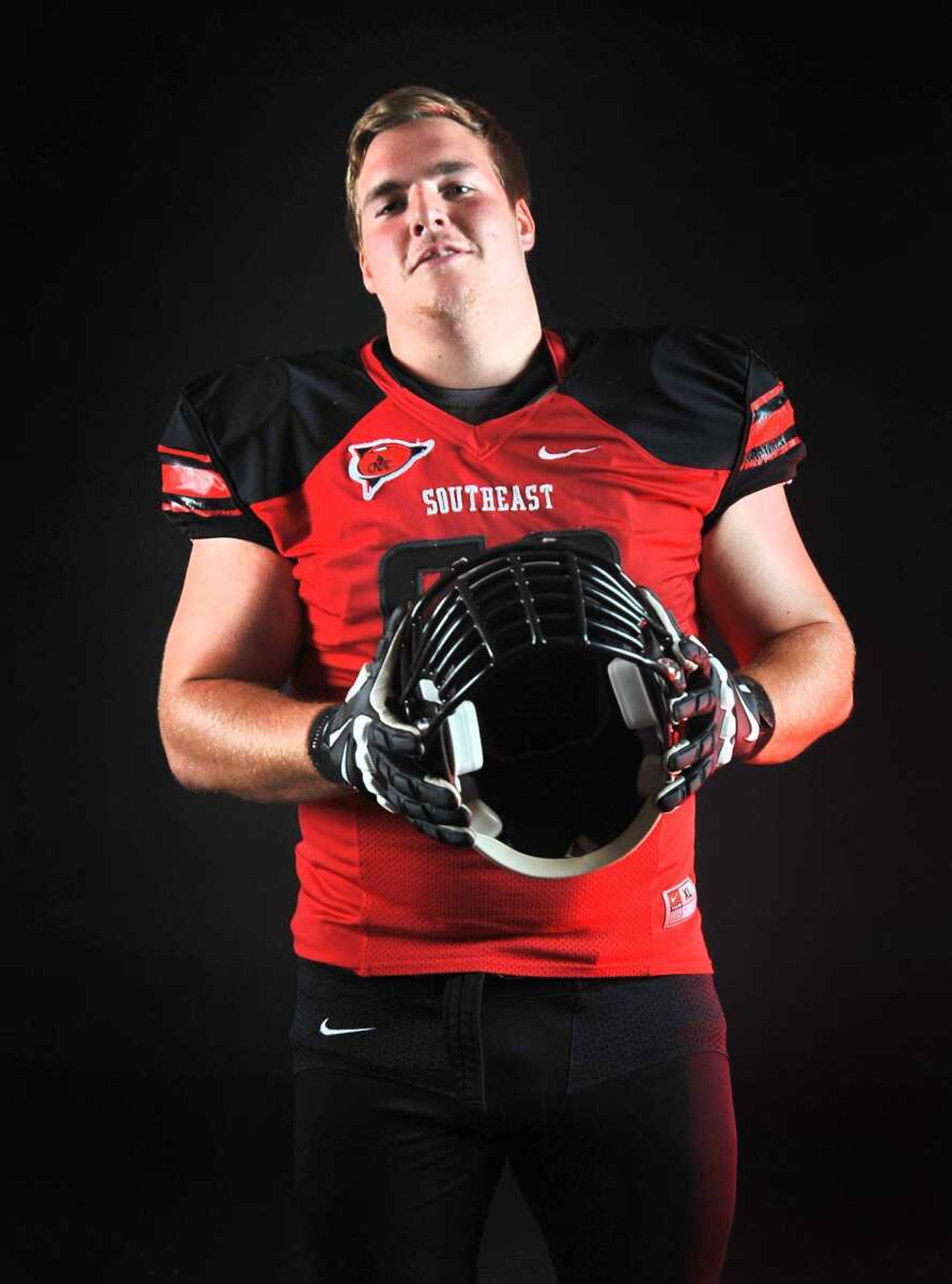 Defensive lineman Jon Slania was on of three Redhawks to suffer a foot fracture last season. (Laura Simon)