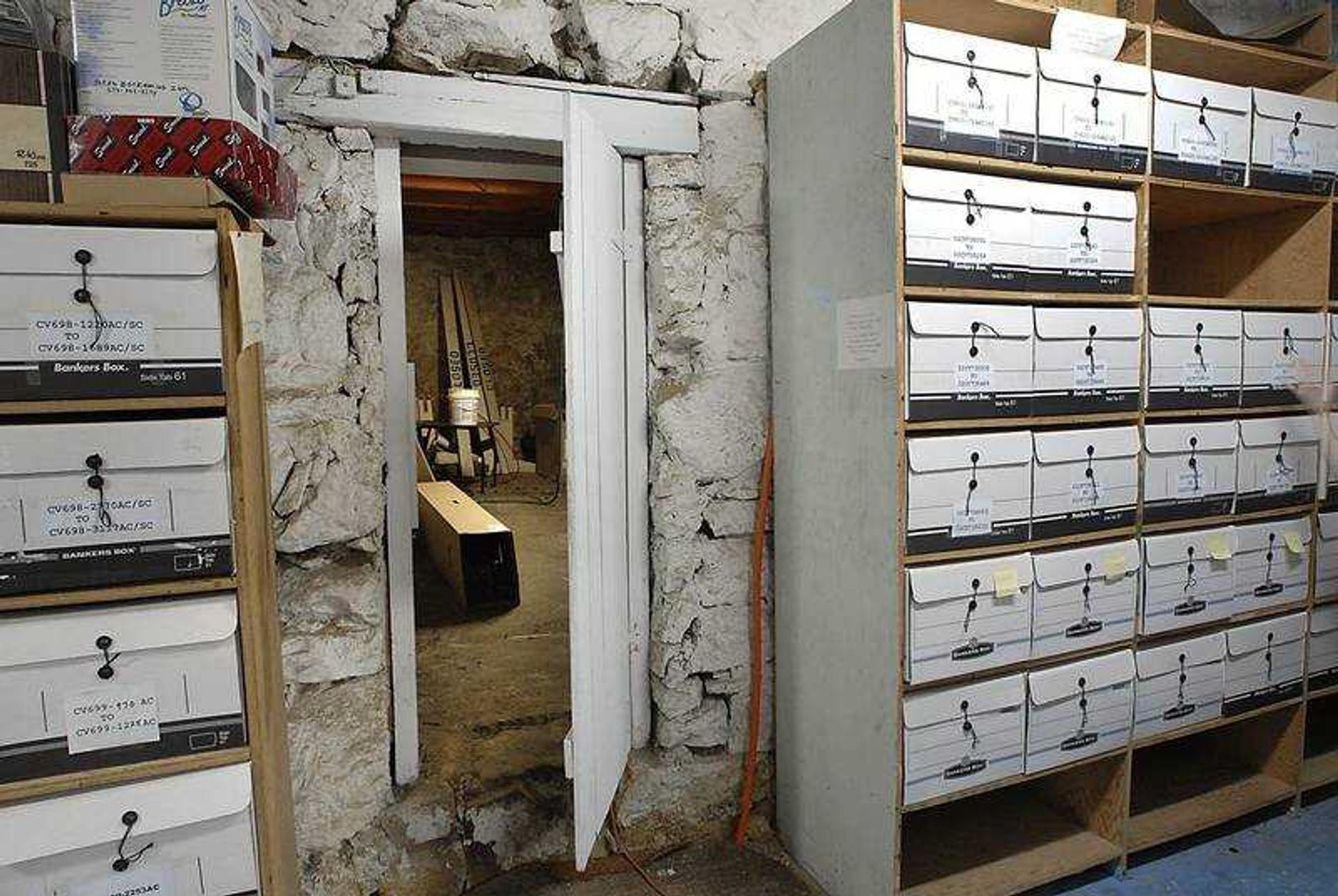 FRED LYNCH ~ flynch@semissourian.com
Patti Wibbenmeyer said she saw a snake hanging from top to bottom along the right-side shelf in the Common Pleas Courthouse basement. Many case boxes in an adjacent basement room were moved to storage in Jackson after that incident.