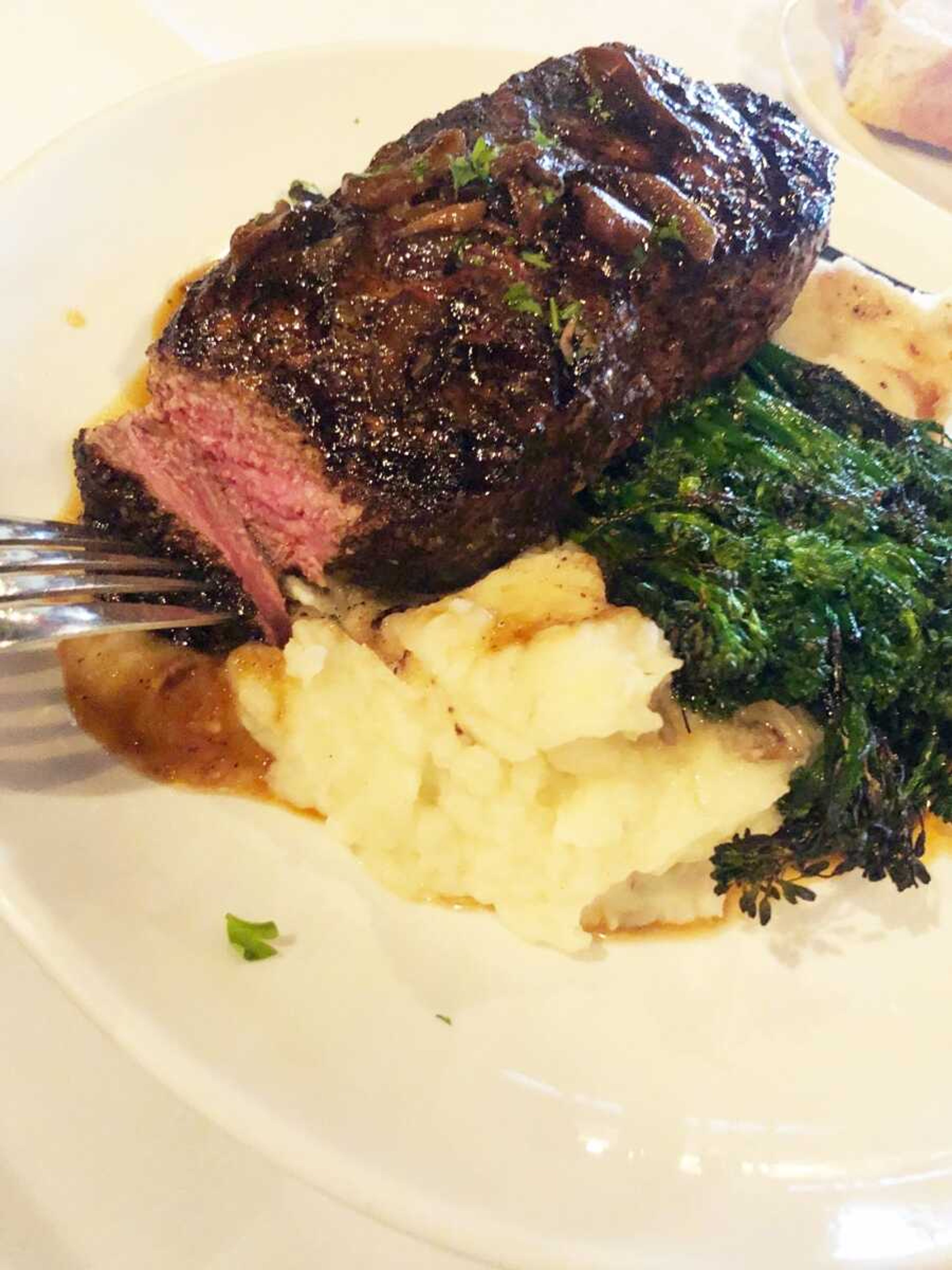 The 12-ounce New York Strip at 36 Restaurant & Bar is perfection on a plate.