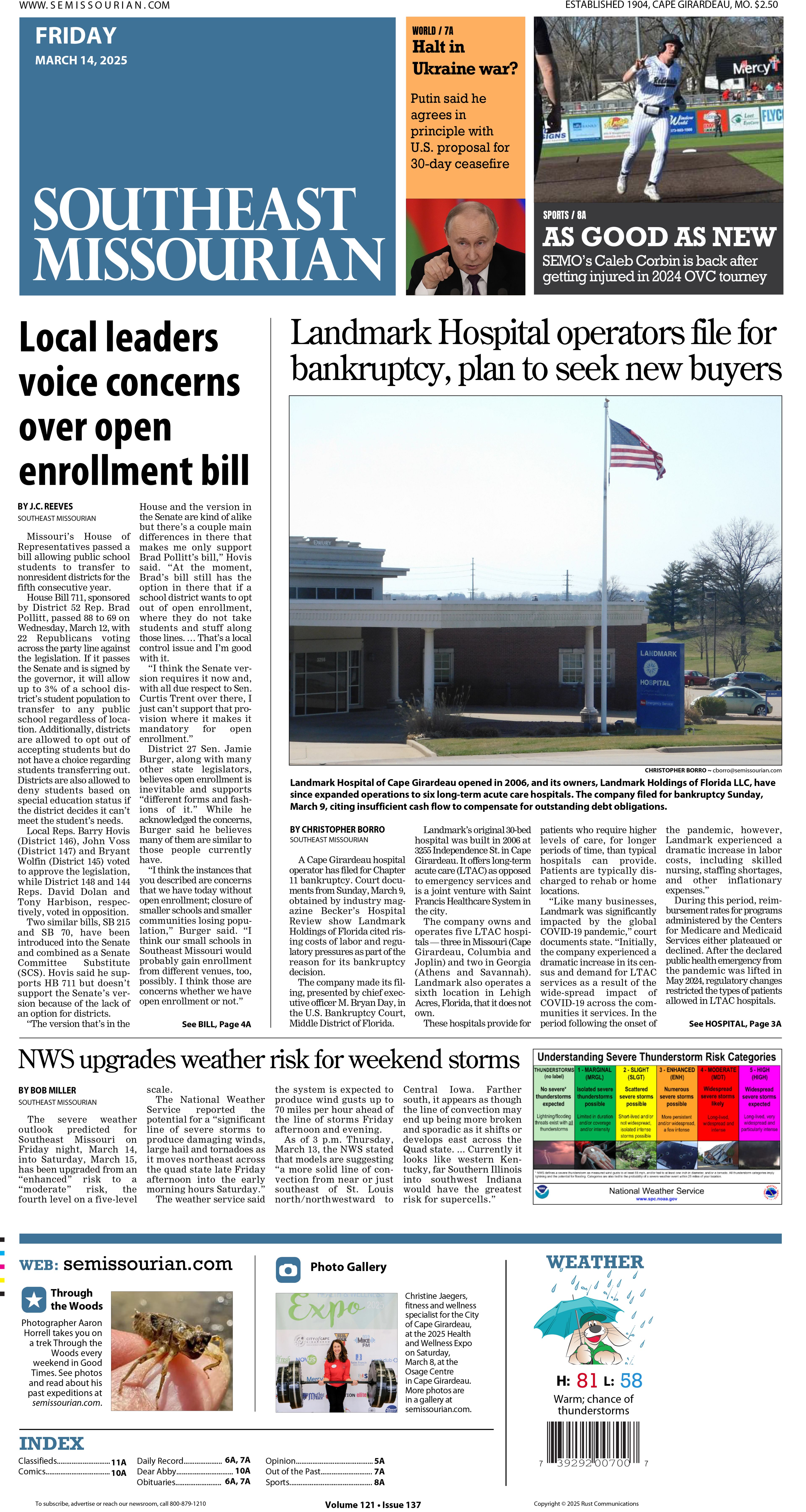 Friday, March 14, 2025: E-Edition
