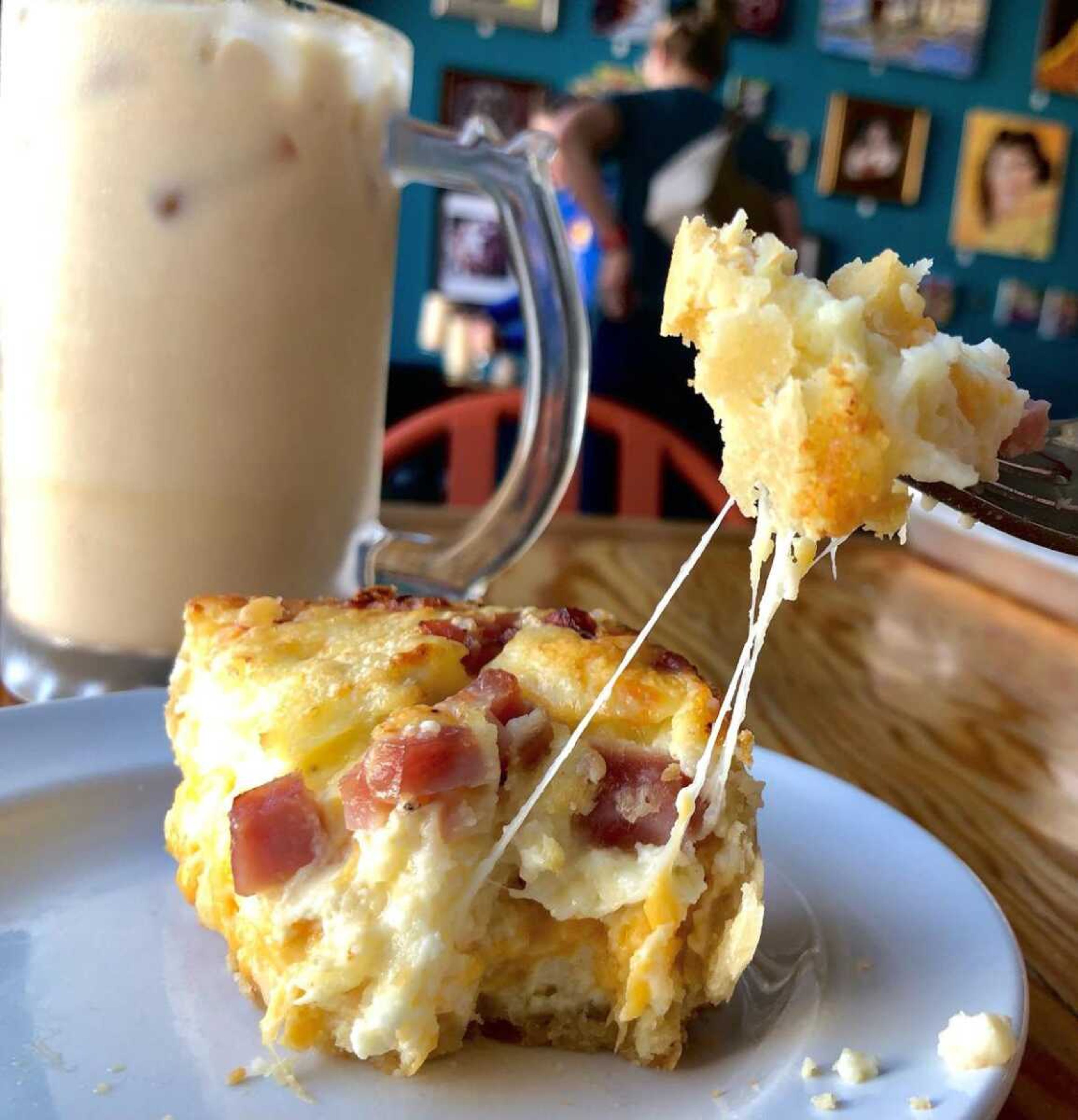 The ham quiche was perfection with each bite.