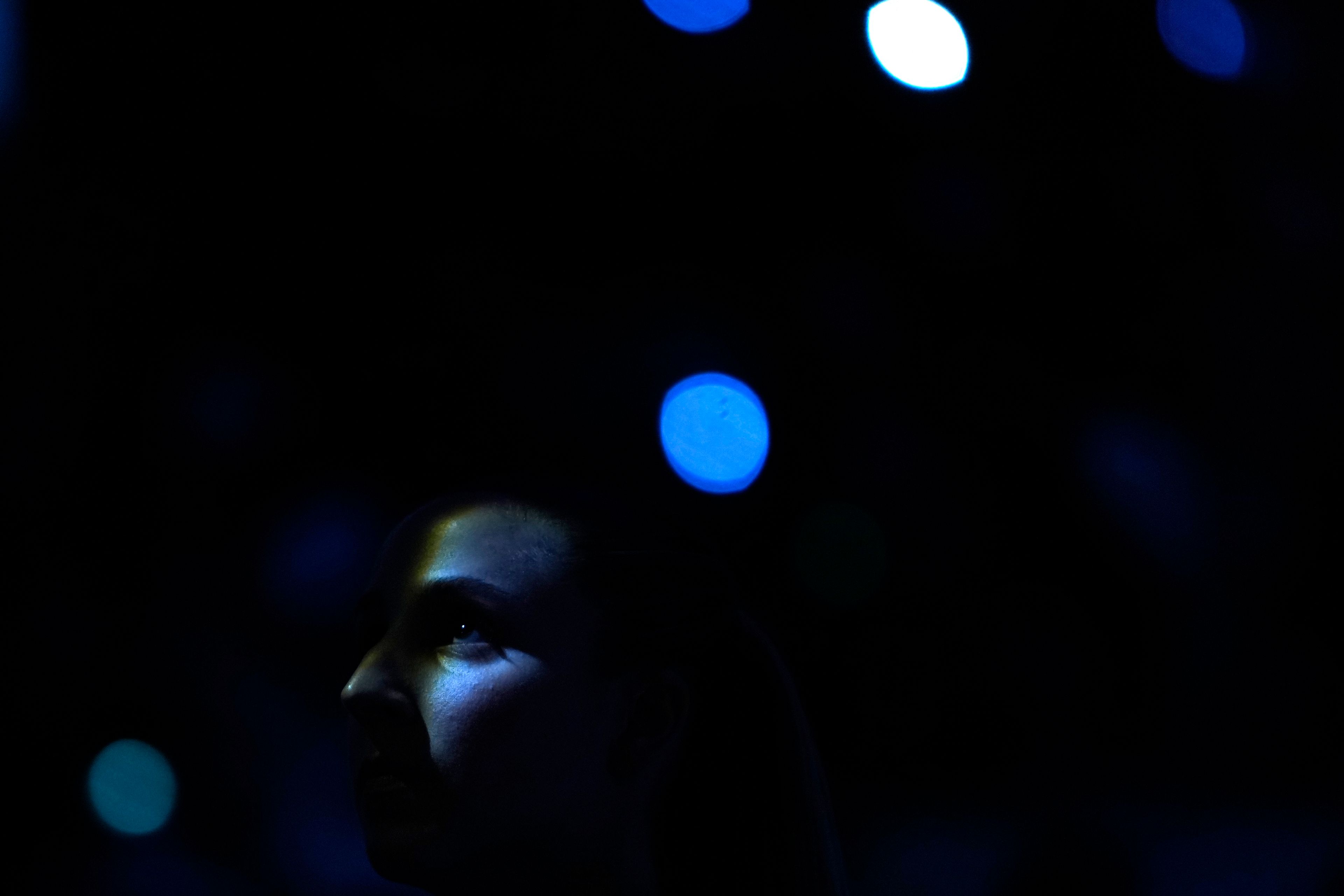 New York Liberty's Ivana Dojkic stands on the court during the first half in Game 1 of a WNBA basketball final playoff series against the Minnesota Lynx, Thursday, Oct. 10, 2024, in New York. (AP Photo/Pamela Smith)