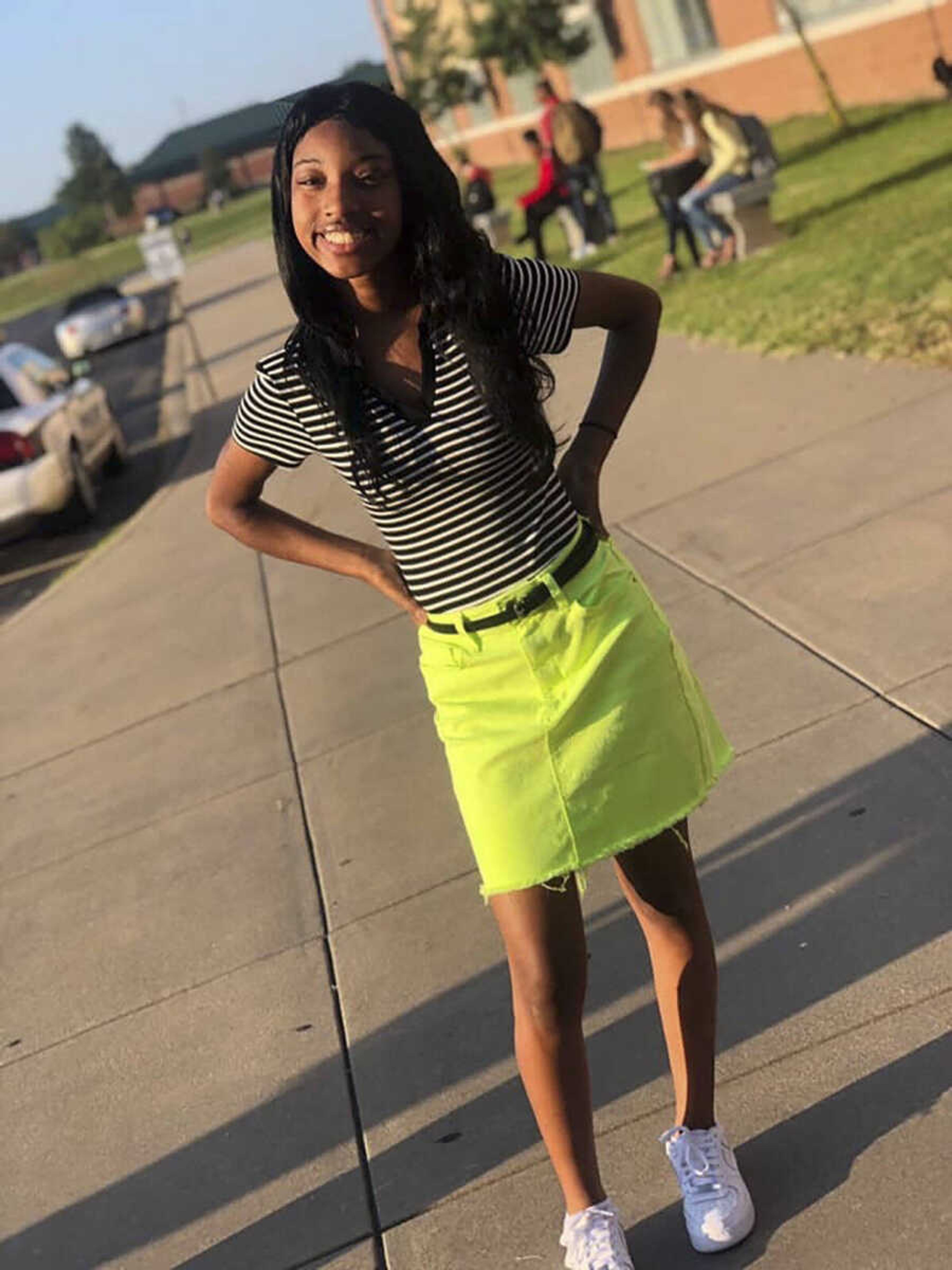 Madison Robinson poses for a photo on the first day of school Thursday, Aug. 15, 2019, at Cape Central High School in Cape Girardeau.