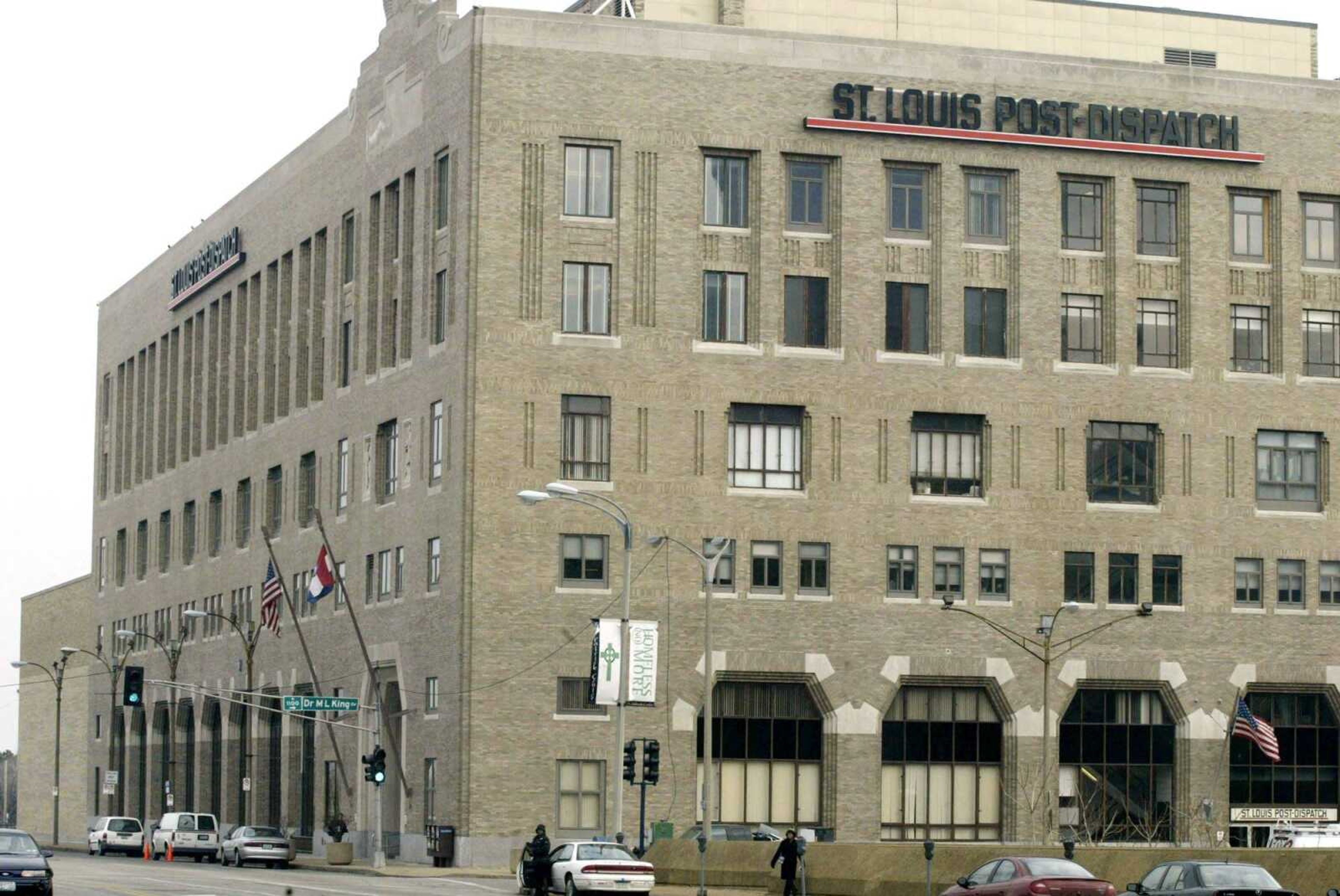 This 2005 photo shows the St. Louis Post-Dispatch Building in downtown St. Louis. Lee Enterprises, the parent company of the Post-Dispatch, said Tuesday it is looking for a new home for the newspaper after 56 years in the six-story building. (James A. Finley ~ Associated Press)