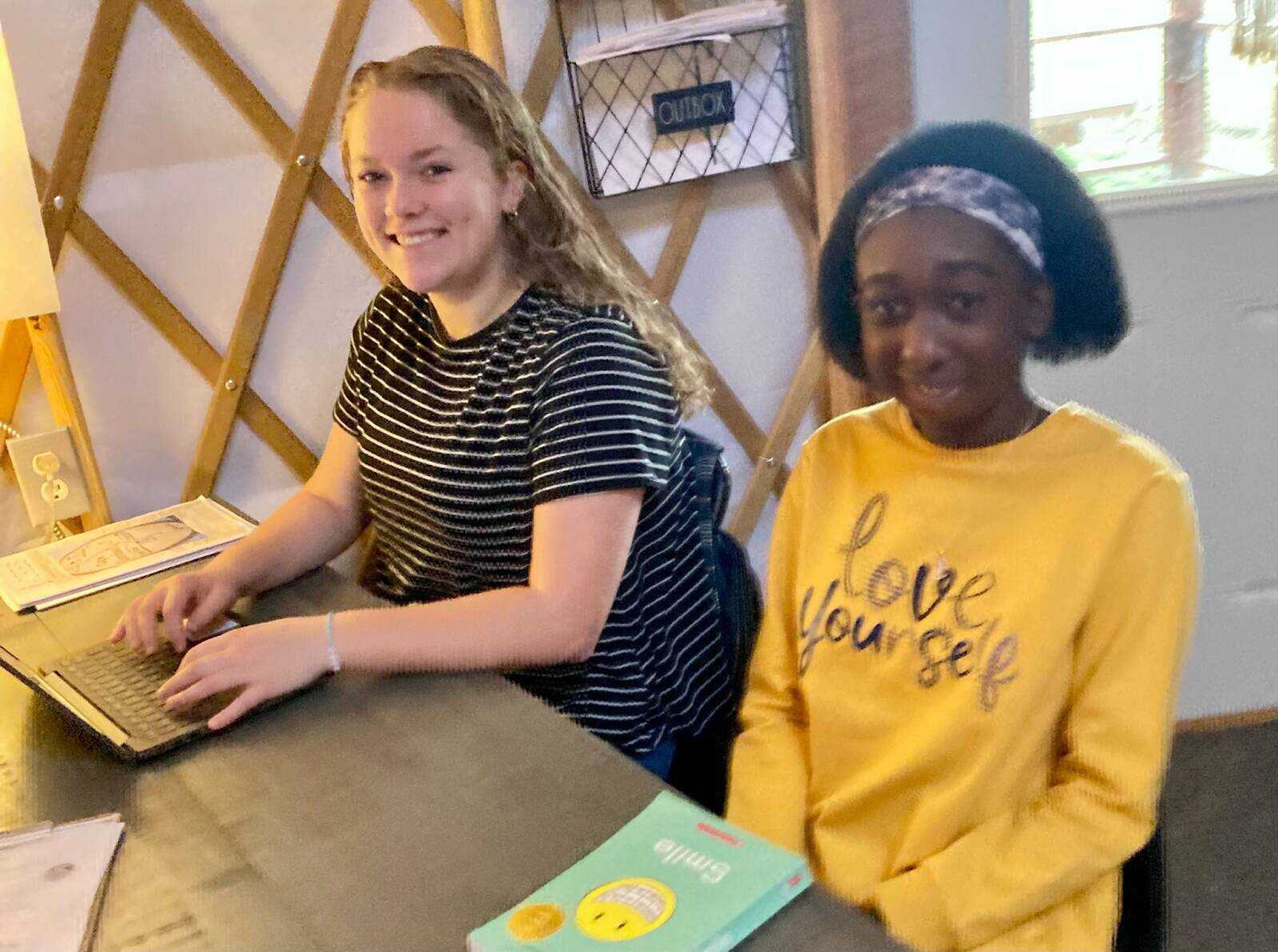 Emmanuella and classmate, Bethany Campbell, at Prodigy Leadership Academy