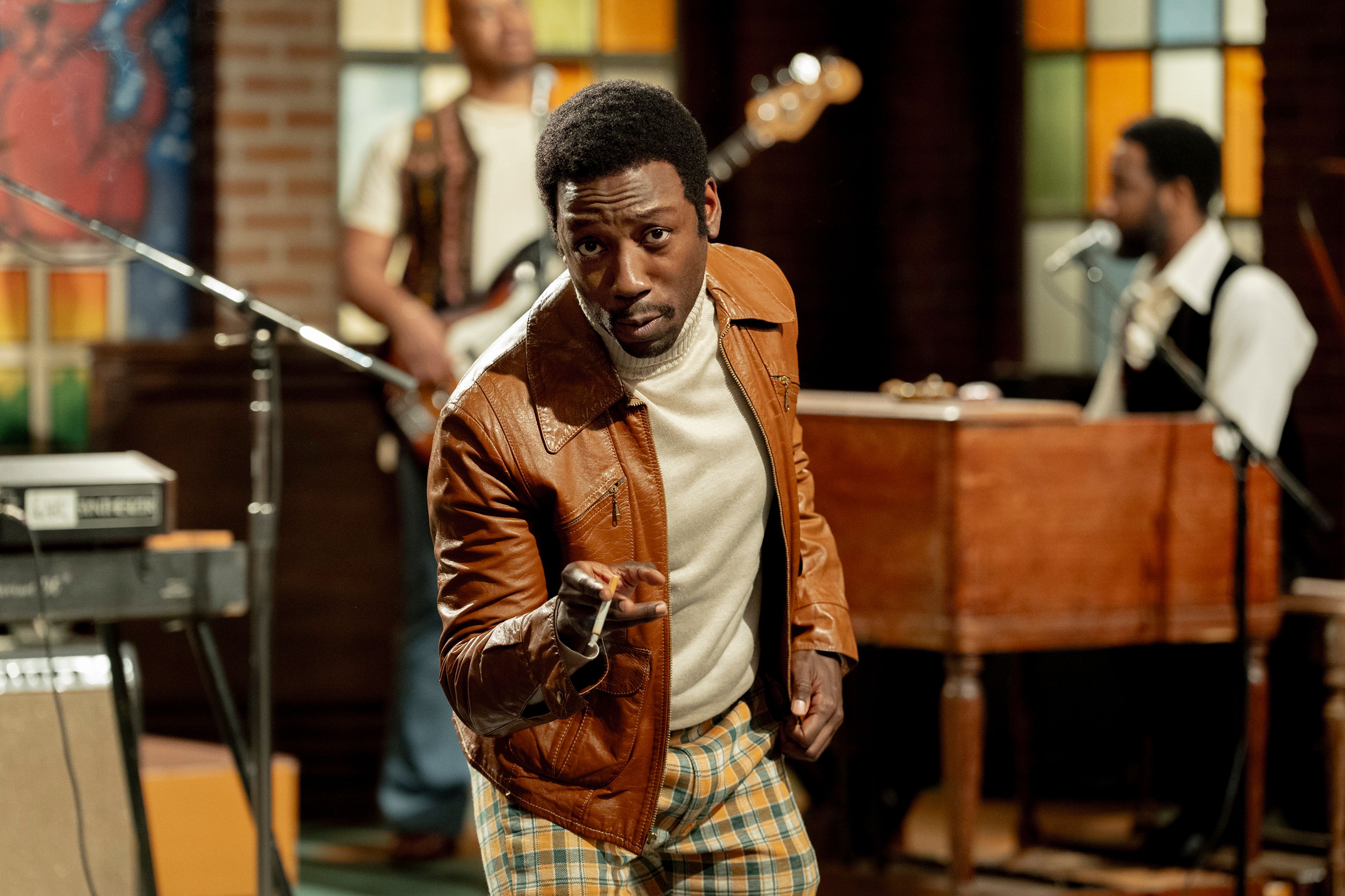 This image released by Sony Pictures shows Lamorne Morris as Garrett Morris in a scene from "Saturday Night." (Hopper Stone/Sony Pictures via AP)