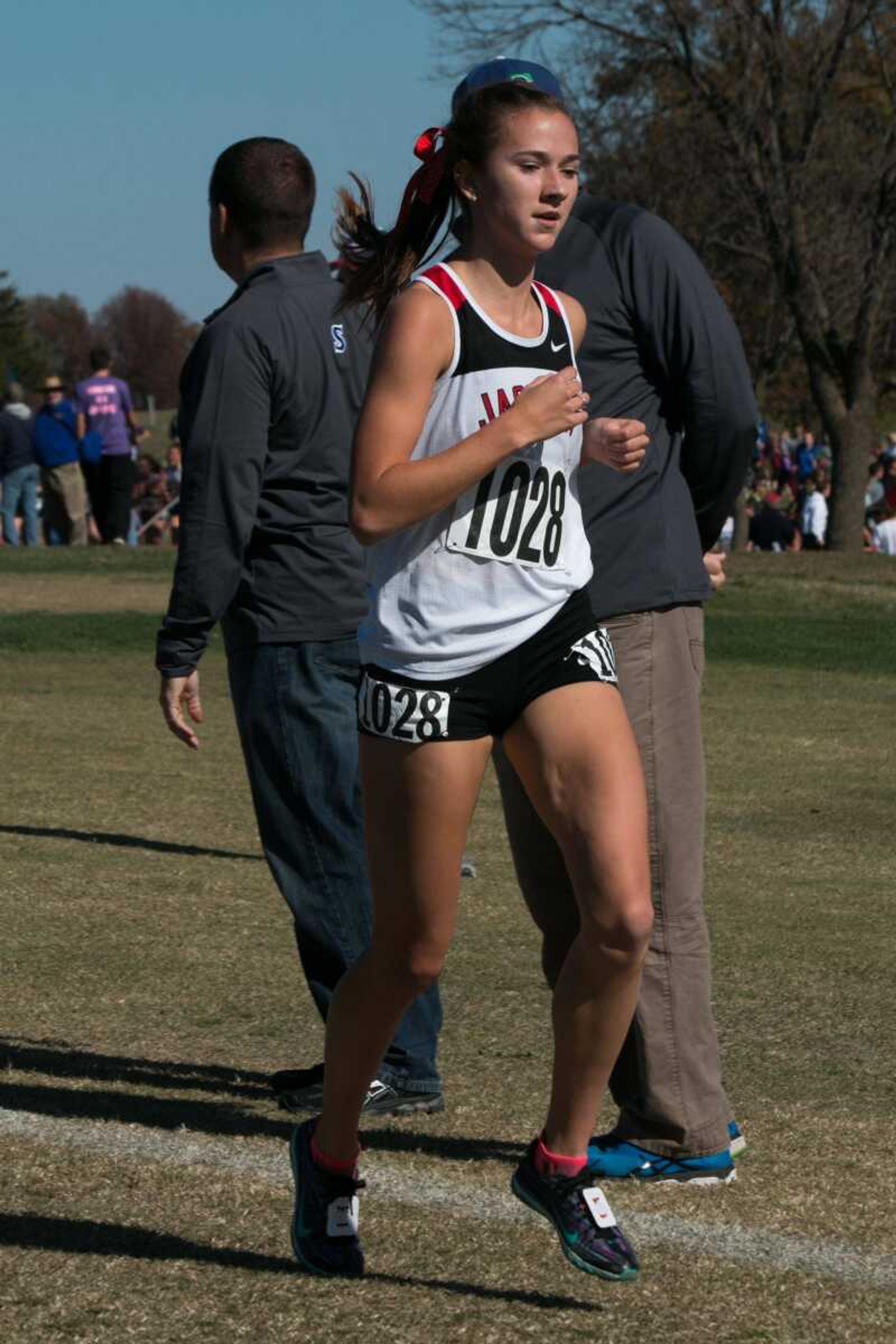 Jackson senior Carli Knott runs to an eighth-place finish in the Class 4 girls race at Saturday's state meet in Jefferson City, Missouri. (Chris Auckley ~ Special to the Southeast Missourian)