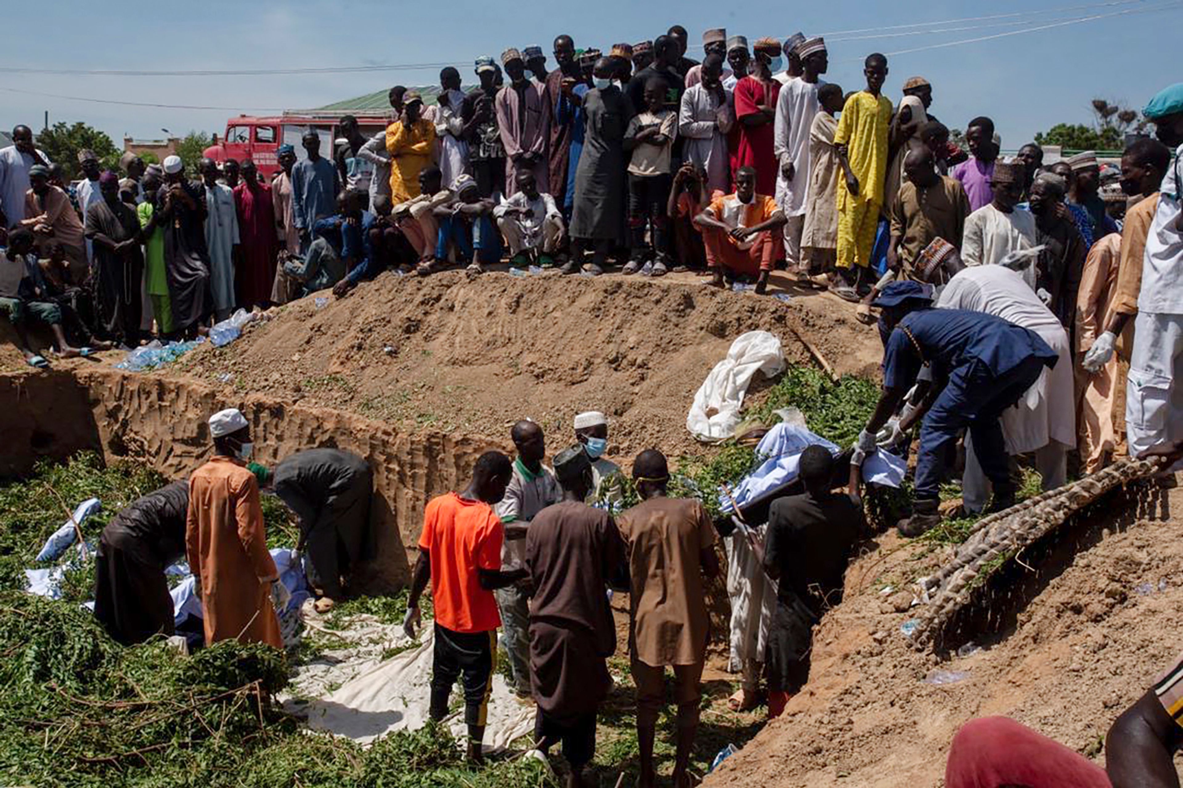 More than 140 people are killed and dozens injured when a gas tanker explodes in Nigeria