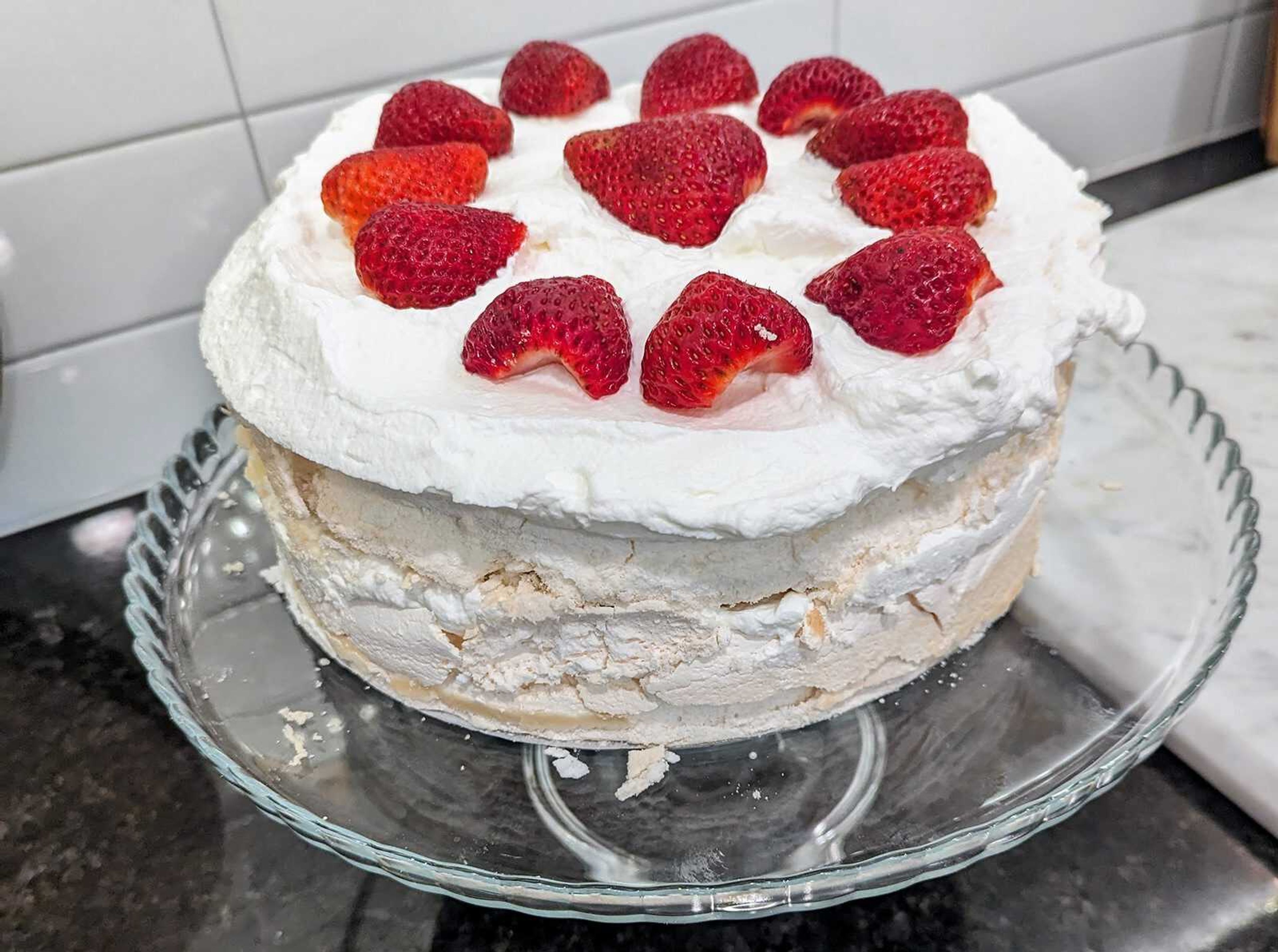 Consisting of crisp meringue layers held together by copious amounts of whipped cream and laced with strawberries, the schaum torte is as delicious as it is stunning.