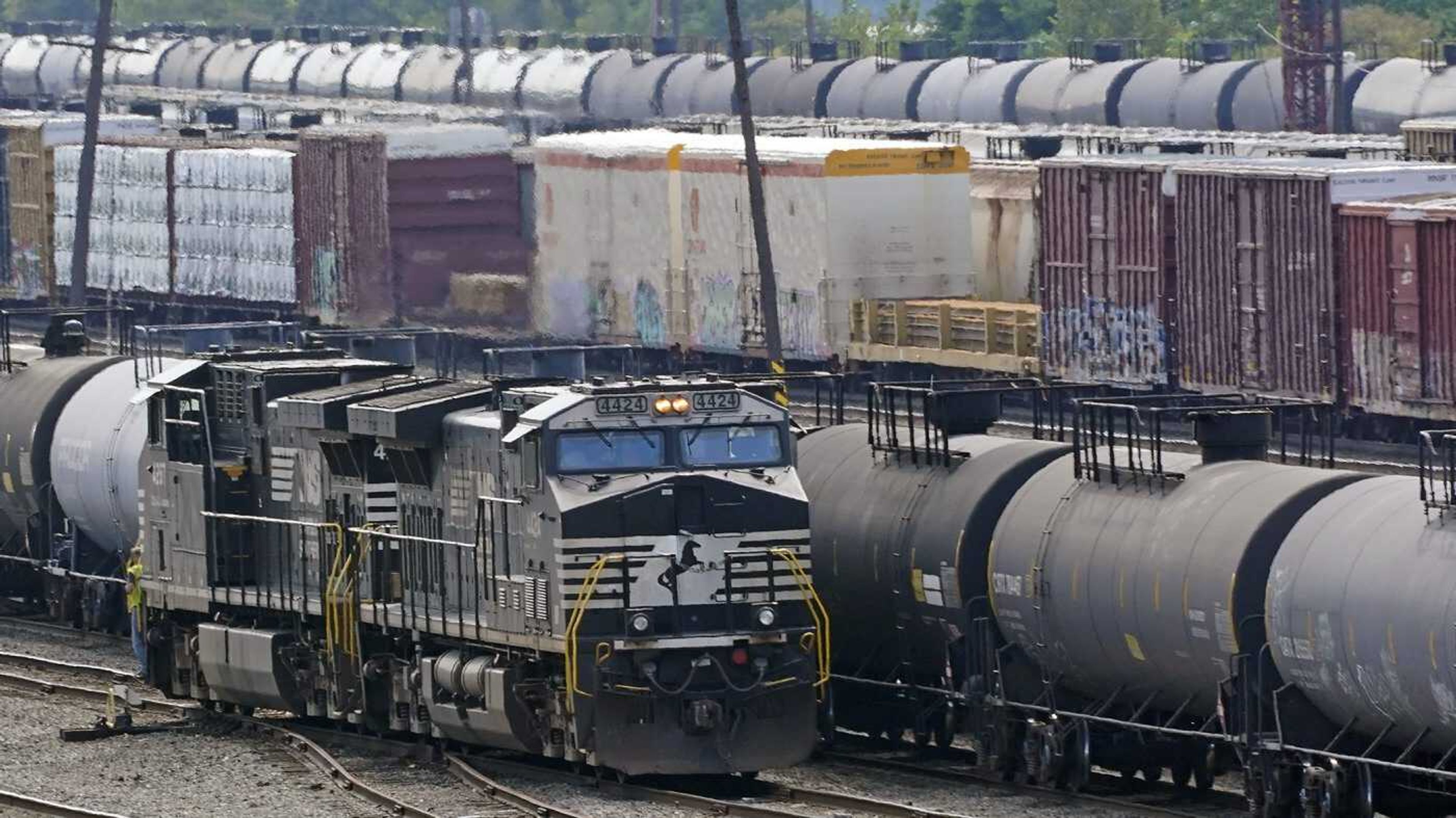 Norfolk Southern locomotives work Sept. 15 in the Conway Terminal in Conway, Pennsylvania. The House of Representatives headed off a looming nationwide rail strike Wednesday, passing a bill binding companies and workers to a proposed settlement that was reached in September but rejected by some of the 12 unions involved.