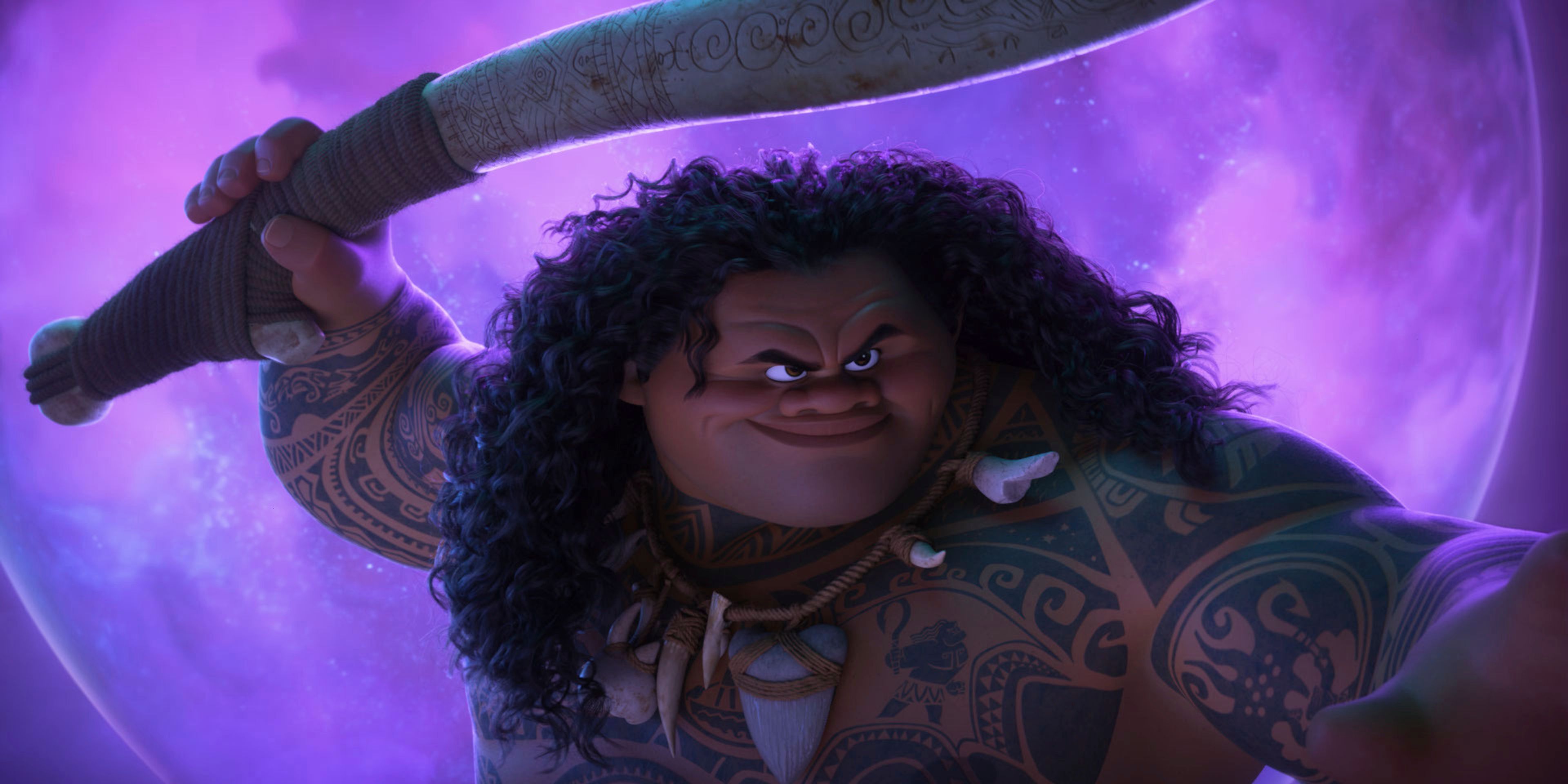 This image released by Disney shows the character Maui, voiced by Dwayne Johnson, in a scene from "Moana 2." (Disney via AP)