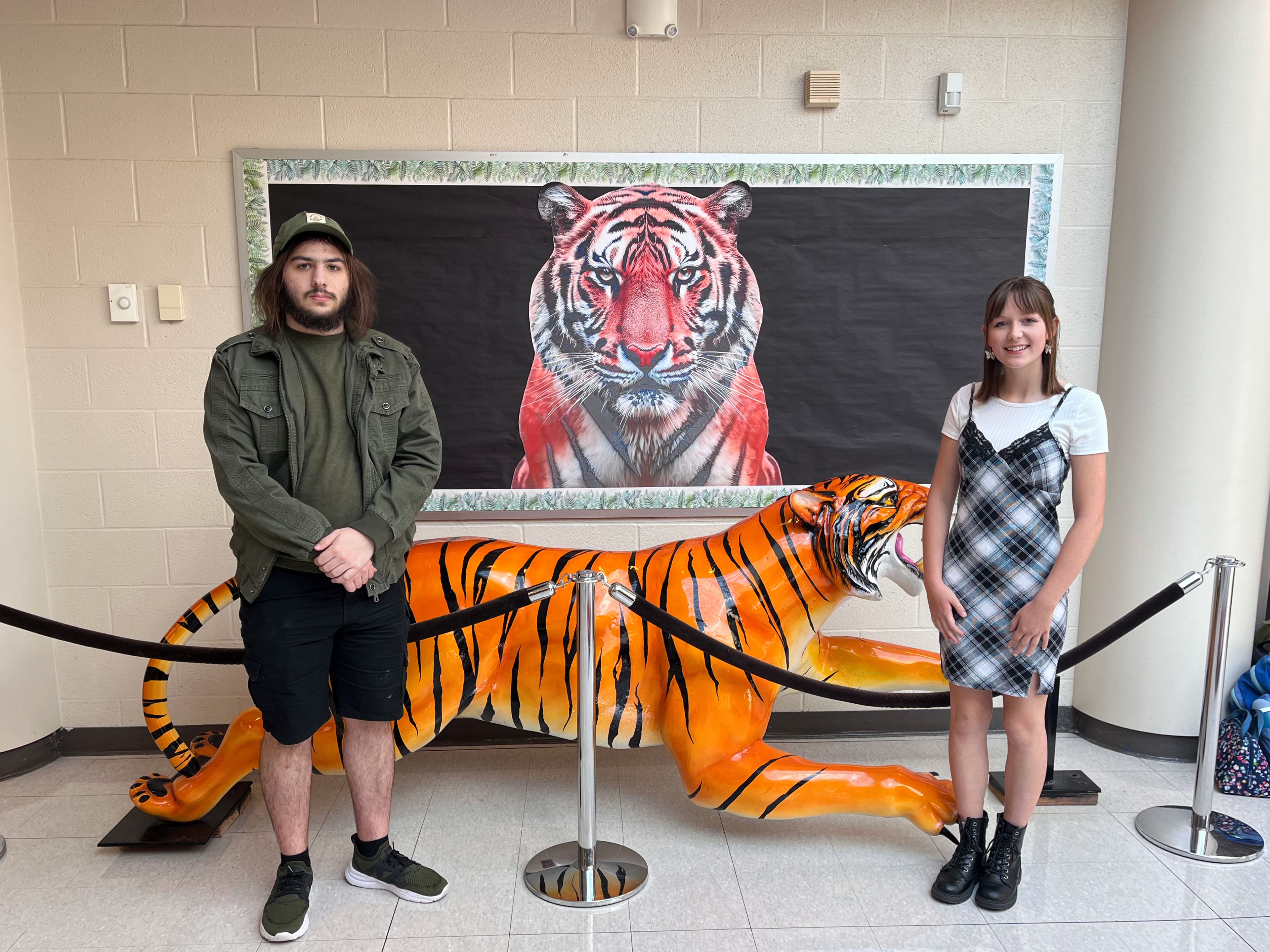 Luca Sosa, left, and Caitlin Hill outside of Cape Central High School's main office Friday, Oct. 4 in Cape Girardeau. Sosa and Hill were recognized by the National Merit Scholarship Corp. as Commended Students for their performance on the Preliminary SAT test. 