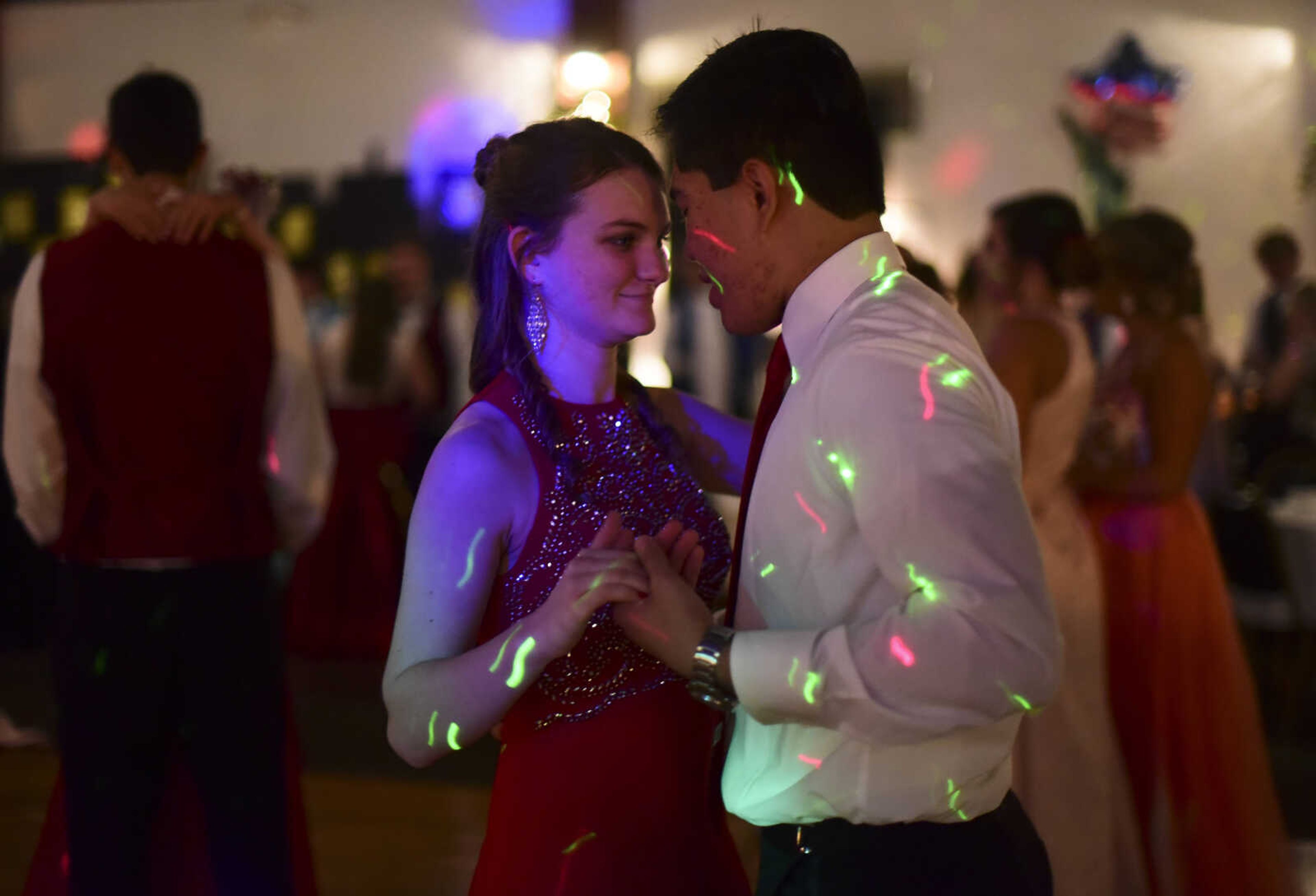 Students enjoy themselves during the Notre Dame prom Friday, May 5, 2017 at the Bavarian Halle in Jackson.