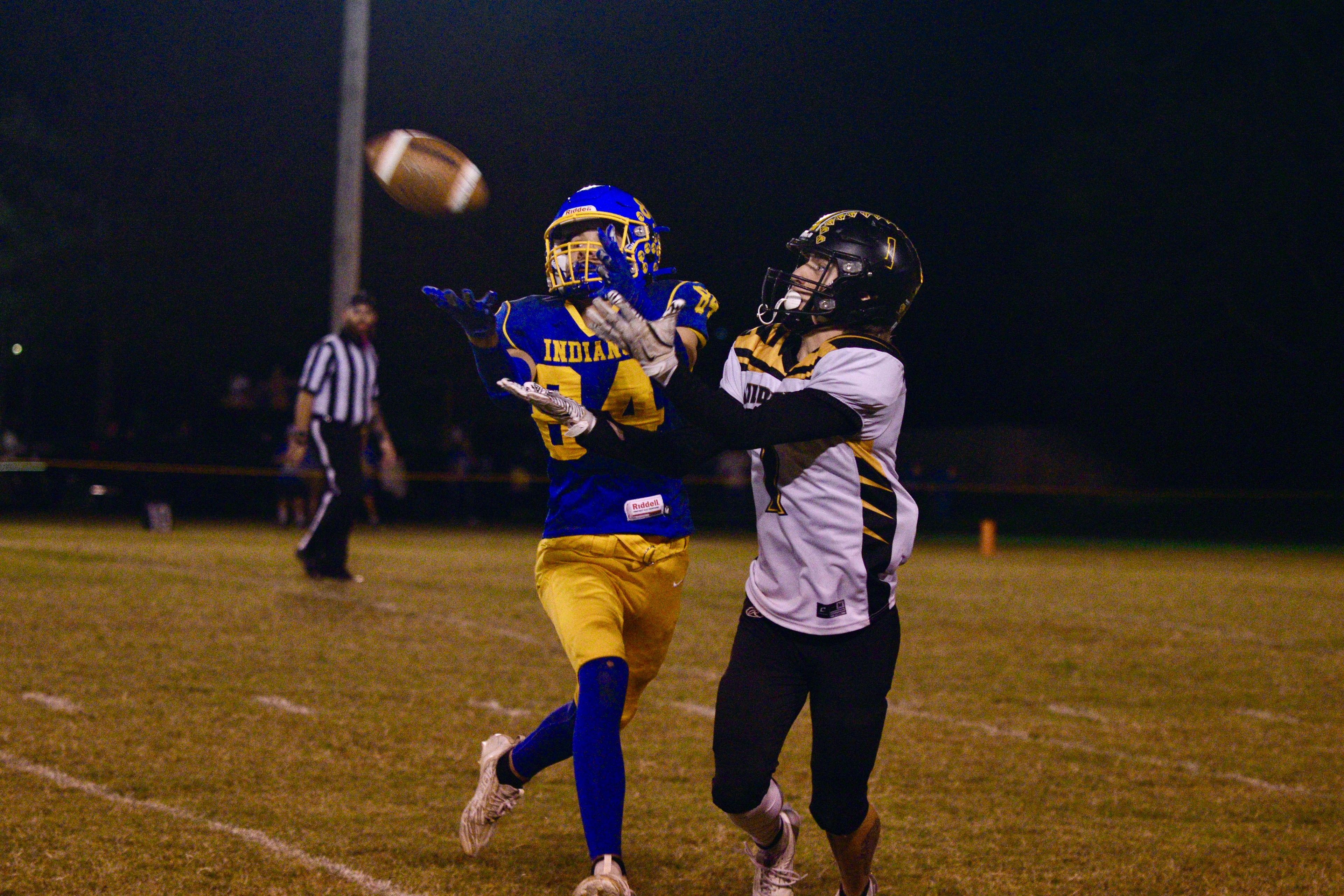 St. Vincent’s Gus Unterreiner intercepts a pass against Cuba on Friday, Oct. 11, in Perryville. 