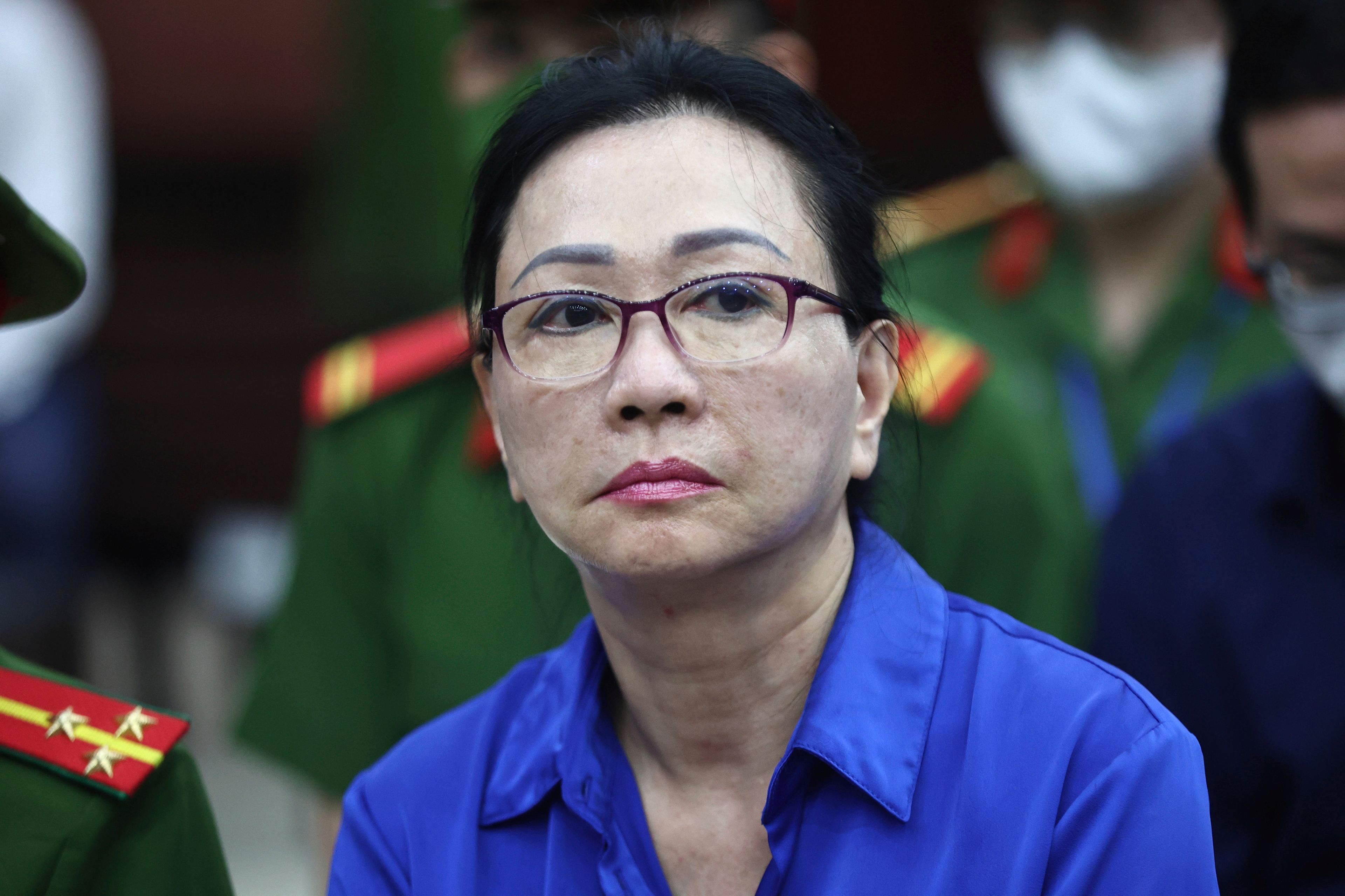 Vietnamese real estate tycoon Truong My Lan attends trial in an appeal she filed against her death sentence in a financial fraud case in Ho Chi Minh City, Vietnam, Tuesday, Dec. 3, 2024. (Tran Quynh/VNExpress via AP)