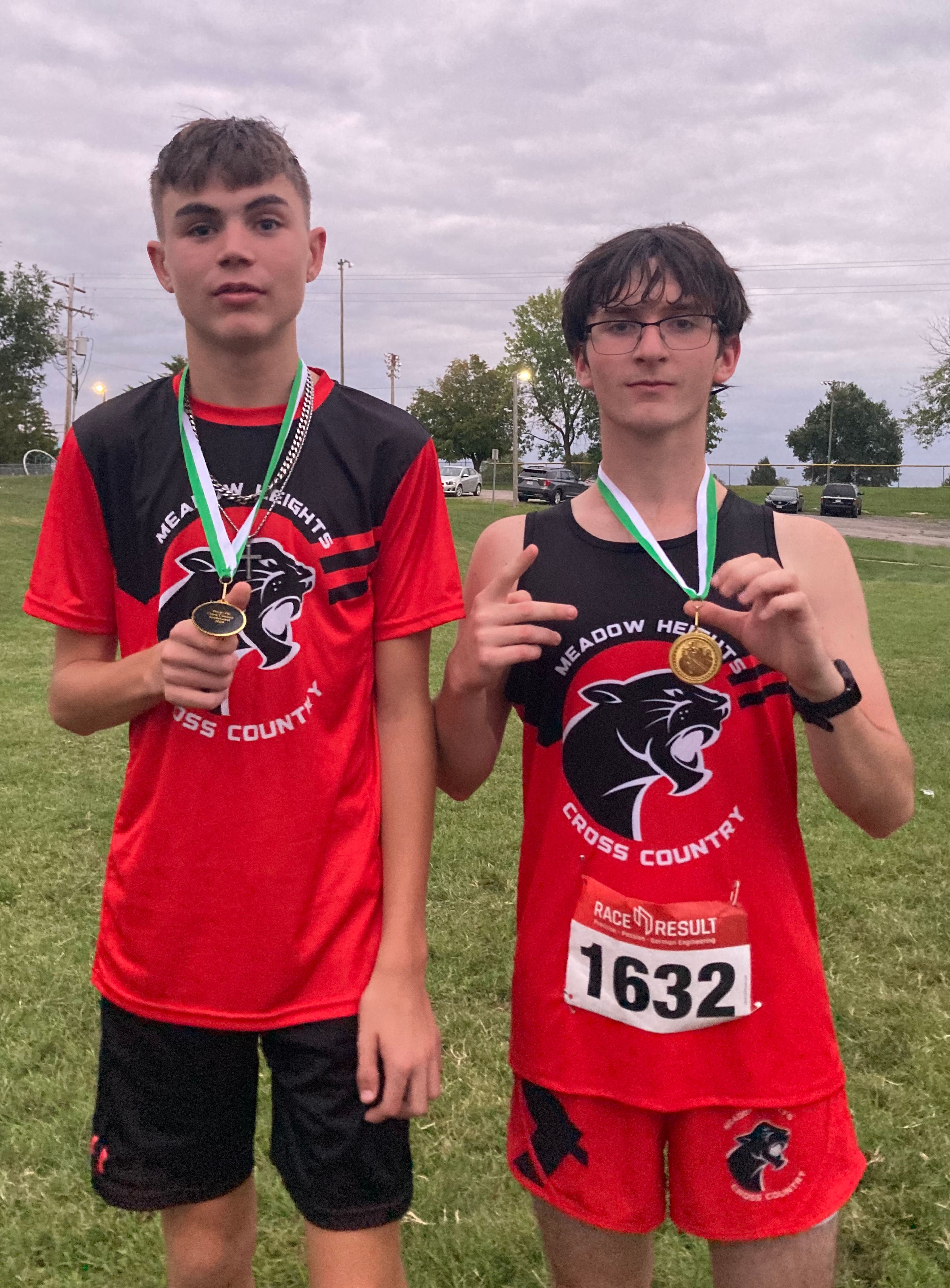 Austin Umfleet, left, and Alex Seigel both finished in the top-25 at a Sept. 30 race at City Park in Perryville.