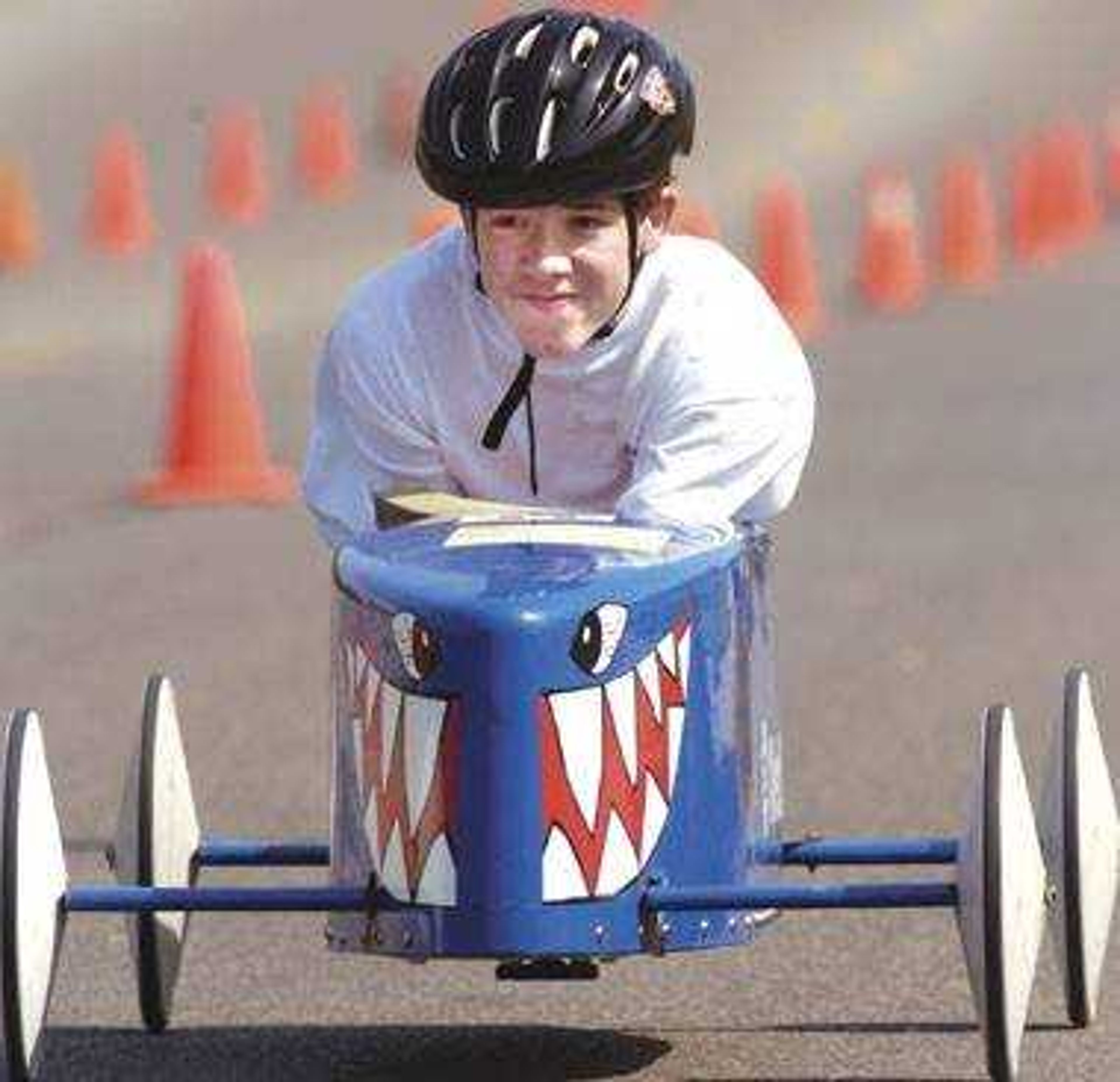 Eric Barnard, 13, of Jackson raced his Soap Box Derby car down North Sprigg Street in Cape Girardeau.