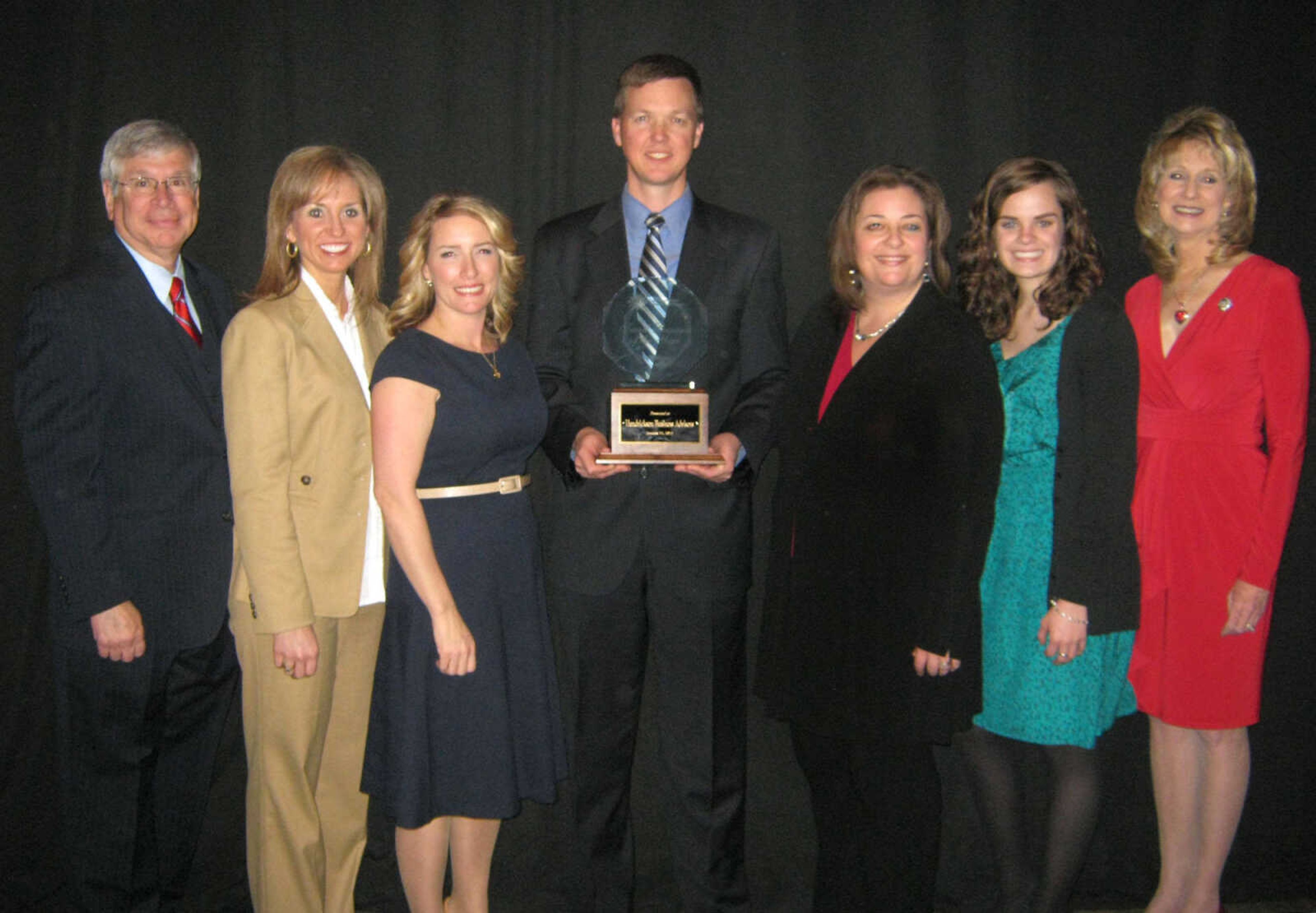 Hendrickson Business Advisors received the Small Business of the Year Award. From left: Sen. Wayne Wallingford, R-Cape Girardeau; Rep. Shelley Keeney, R-Marble Hill; Melanie Smollen, Rhett Hendrickson, Jennifer Hendrickson, Katie Stephens and Rep. Kathy Swan, R-Cape Girardeau.