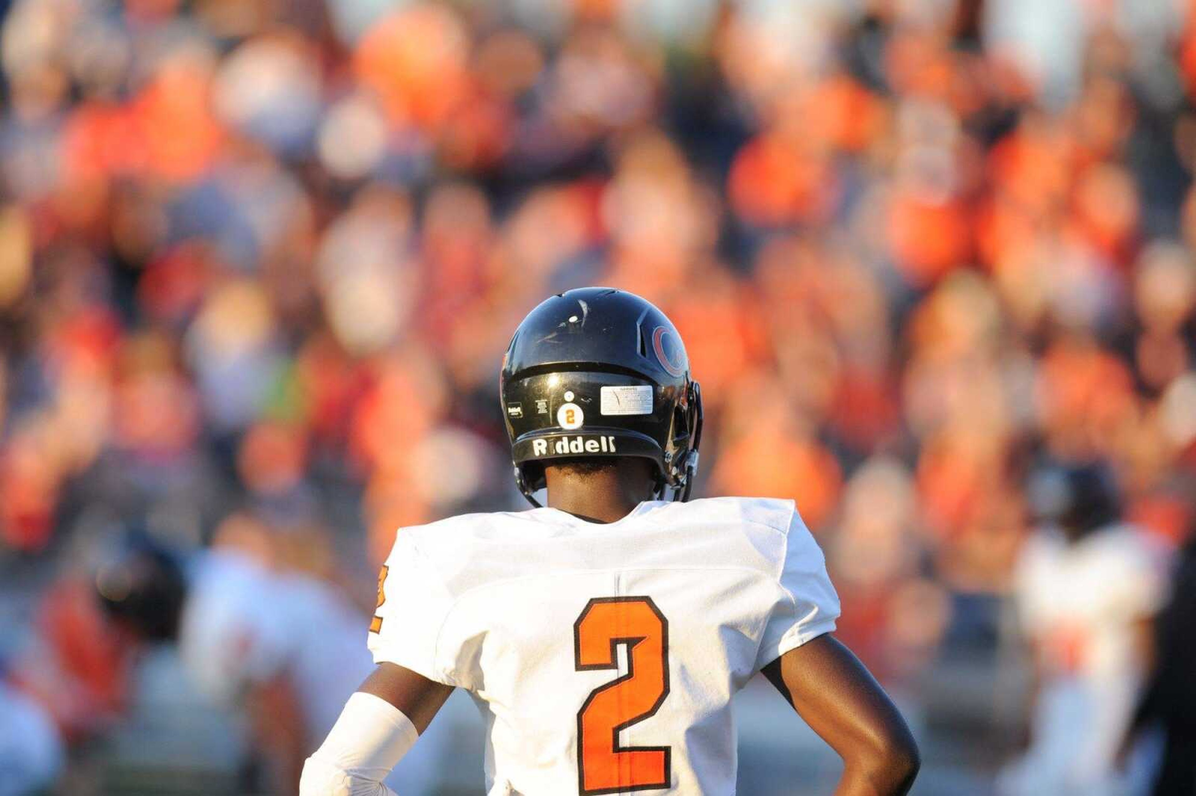 Cape Central's Kway'Chon Chisom warms up before the game against Jackson, Friday, Sept. 25, 2015 at Jackson High School.