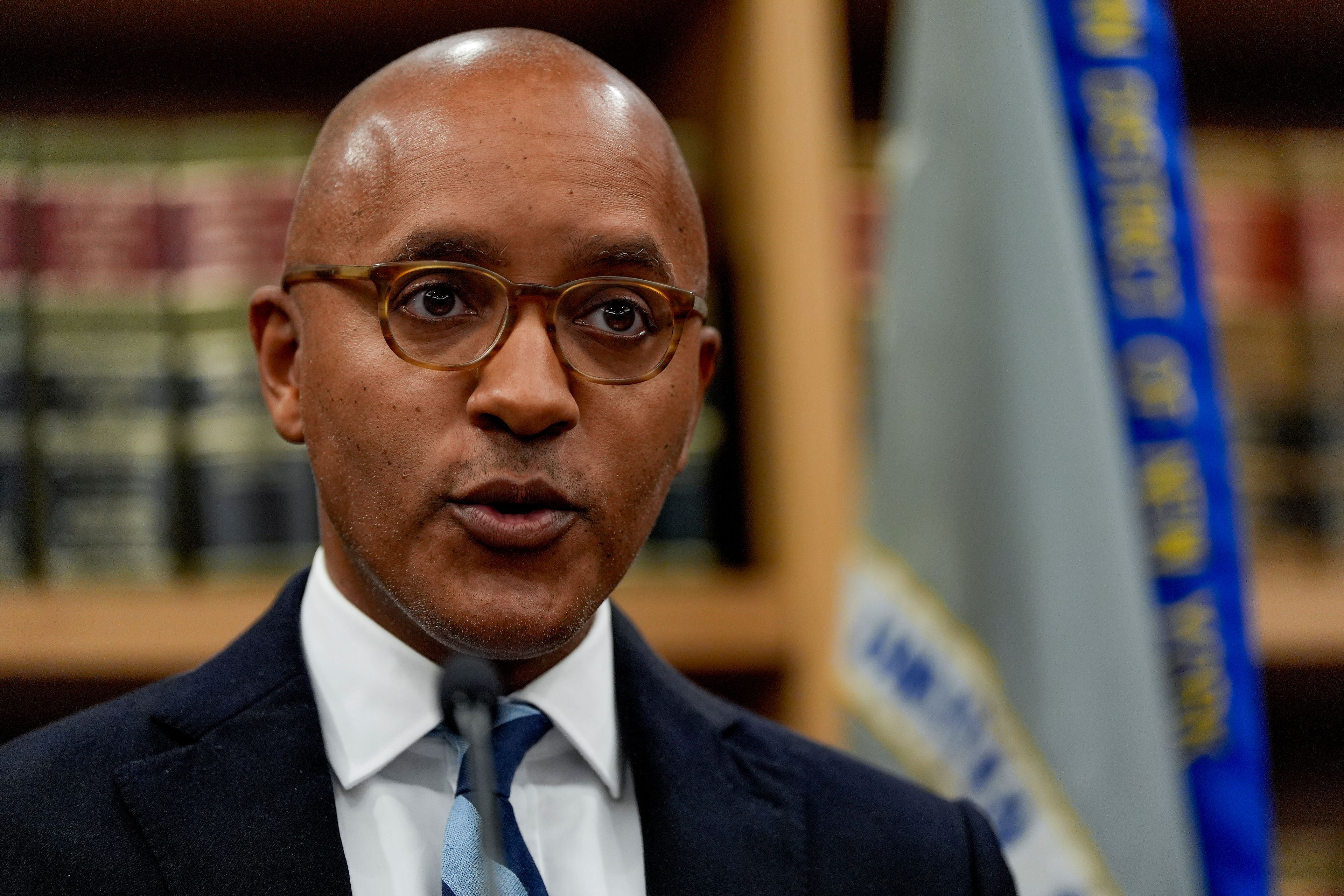 U.S. Attorney Damian Williams, speaks at a news conference detailing an indictment against New York City Mayor Eric Adams, Thursday, Sept. 26, 2024, in New York. (AP Photo/Julia Demaree Nikhinson)