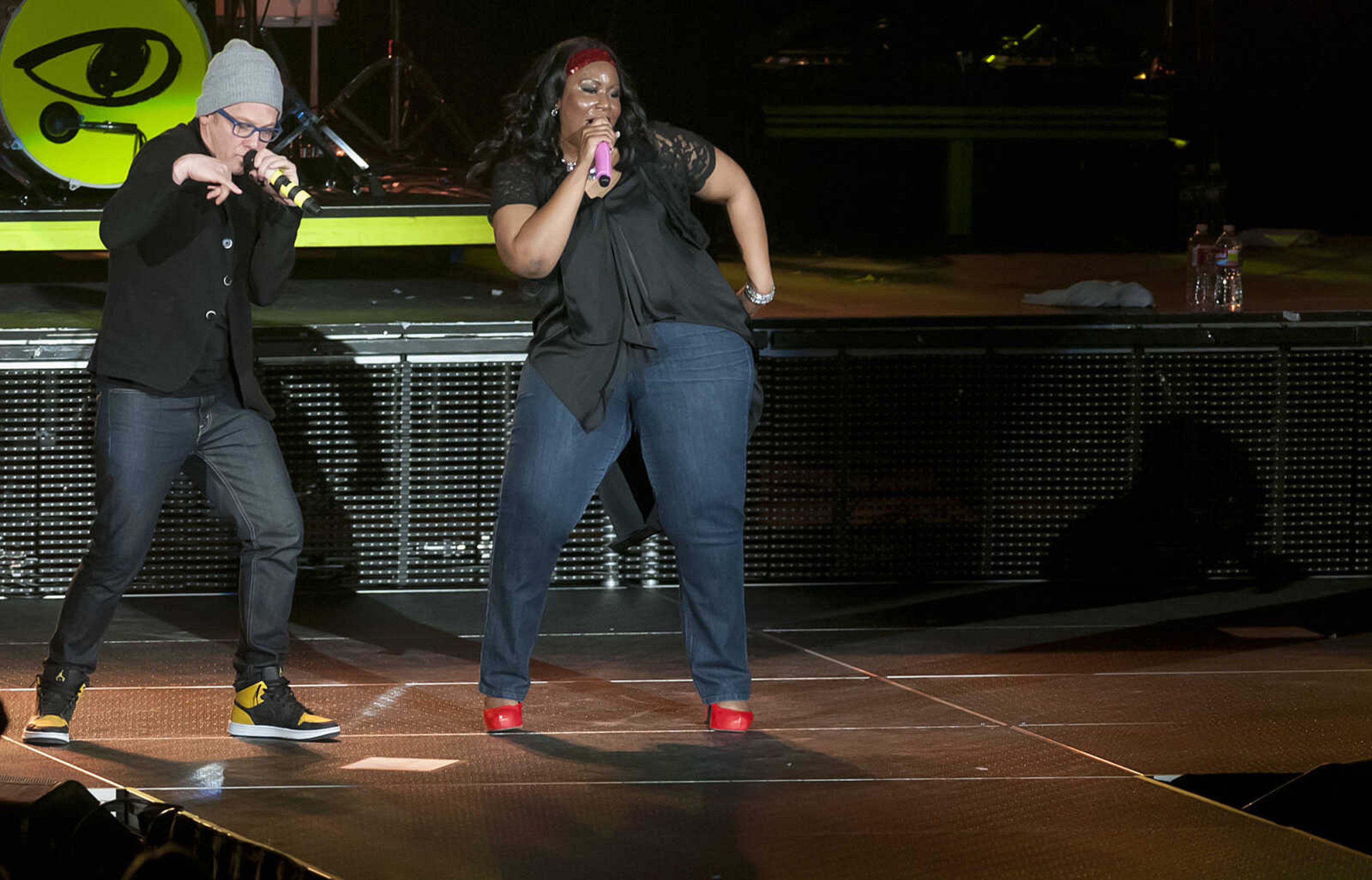 TobyMac, left, and Mandisa perform as part of the Hits Deep Tour Friday, Dec. 13, at the Show Me Center in Cape Girardeau.