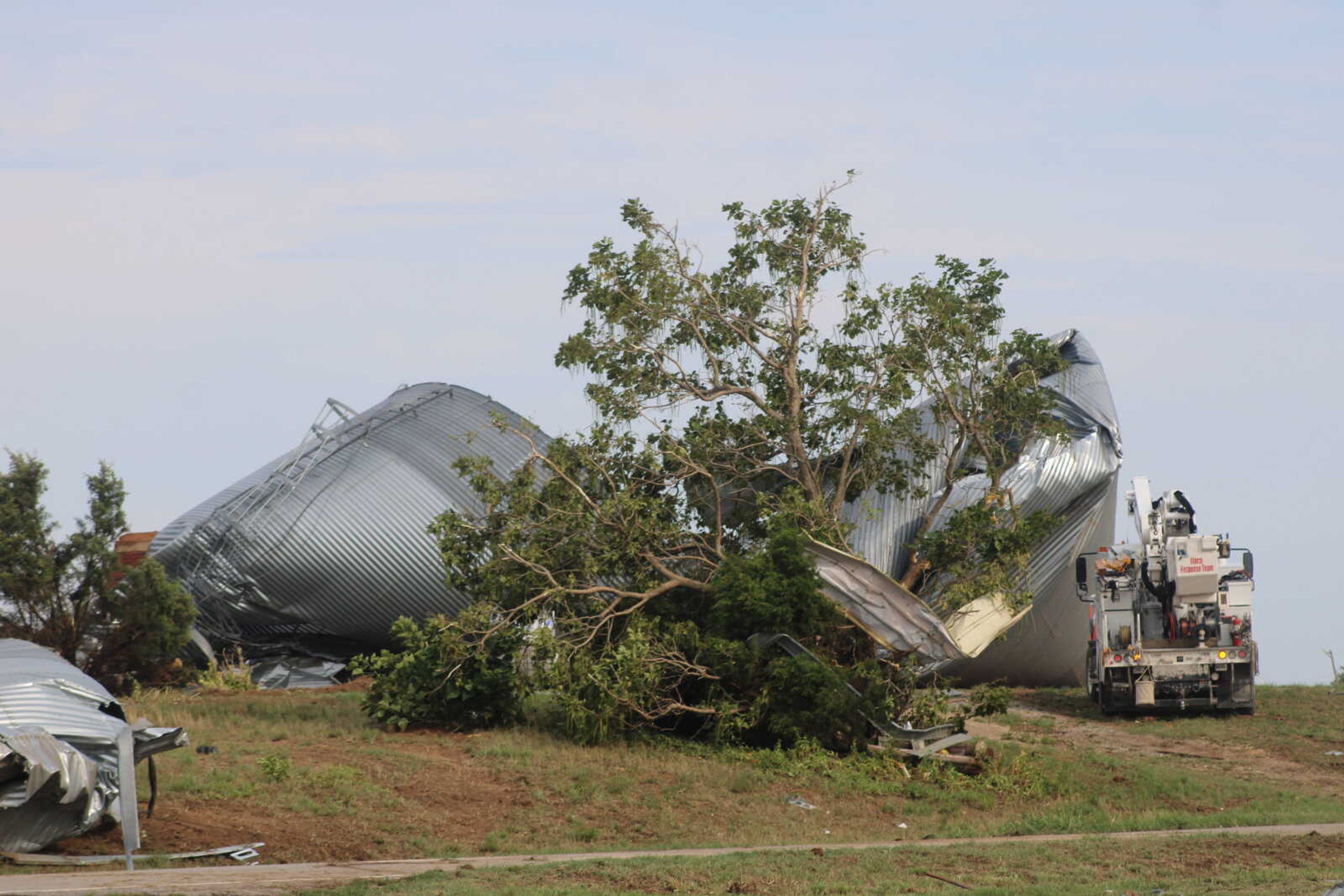 Damage from storm at the intersection of Hwy O and CR 532