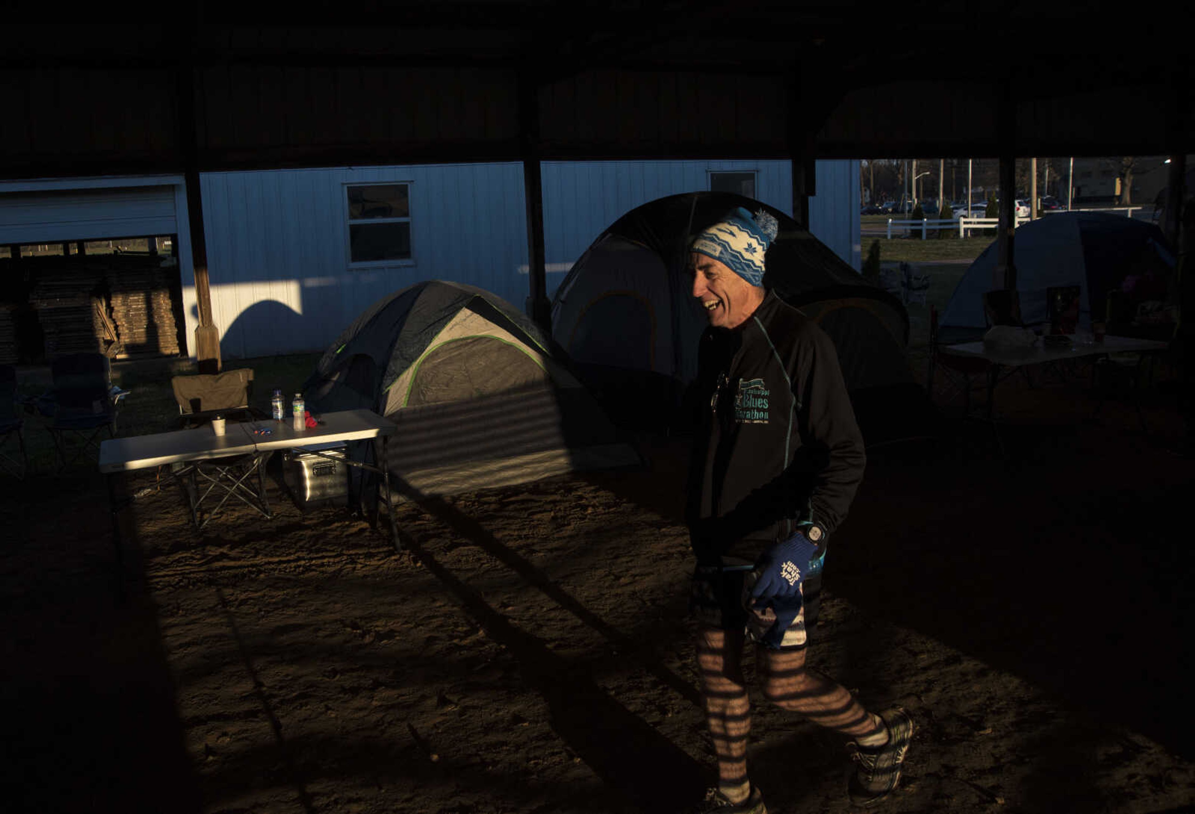 Dennis McCarthy makes his way around the 1-mile loop set up at Arena Park for the 8th annual Howard Aslinger Endurance Run on Saturday, March 18, 2017 in Cape Girardeau. The event raises money for the Howard L. Aslinger Memorial Scholarship where runners will keep running until they can't anymore with the event starting at 7 p.m. Friday night going for 24 hours until Saturday night.