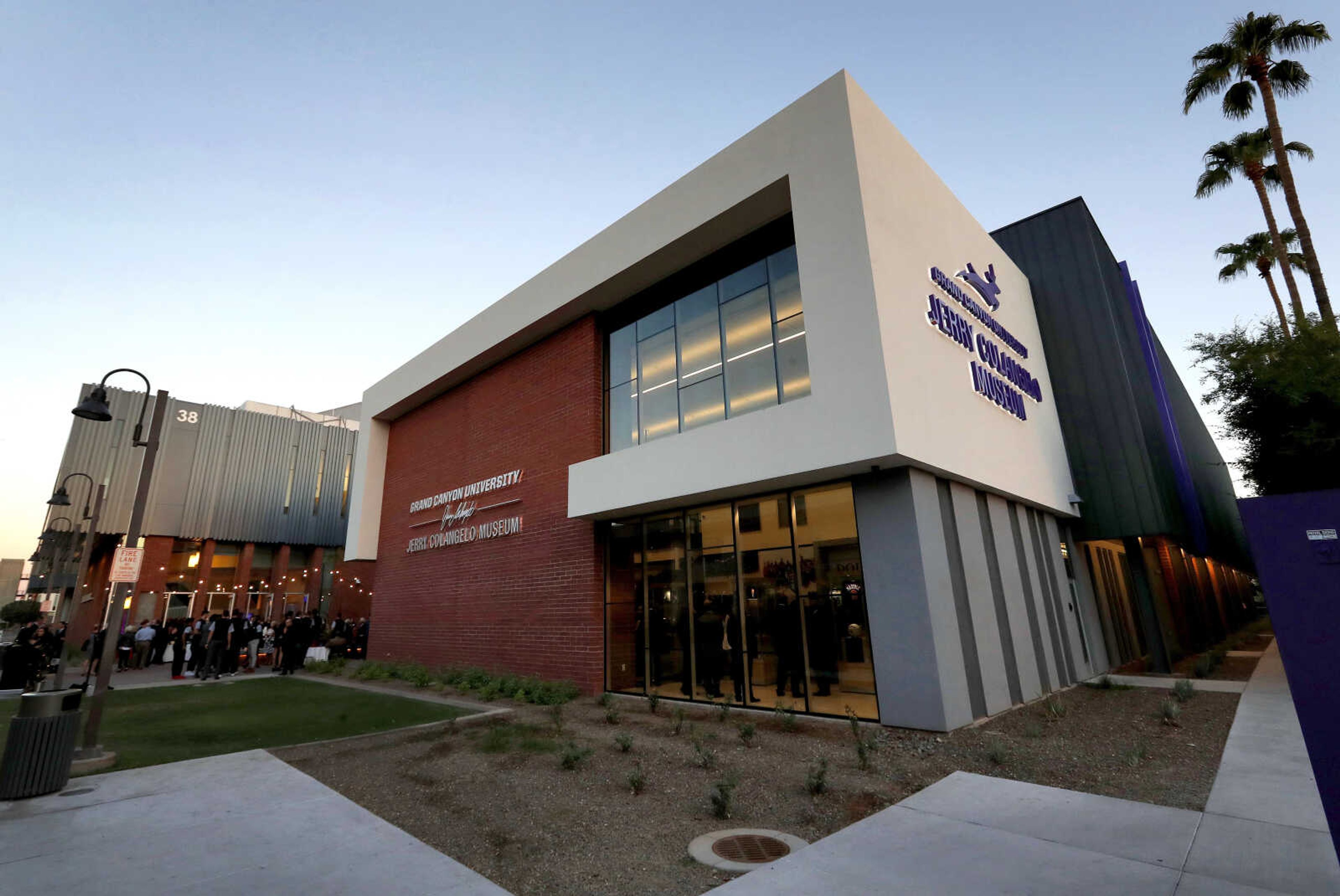 The Jerry Colangelo Museum at Grand Canyon University at dusk Sept. 20, 2017, in Phoenix.