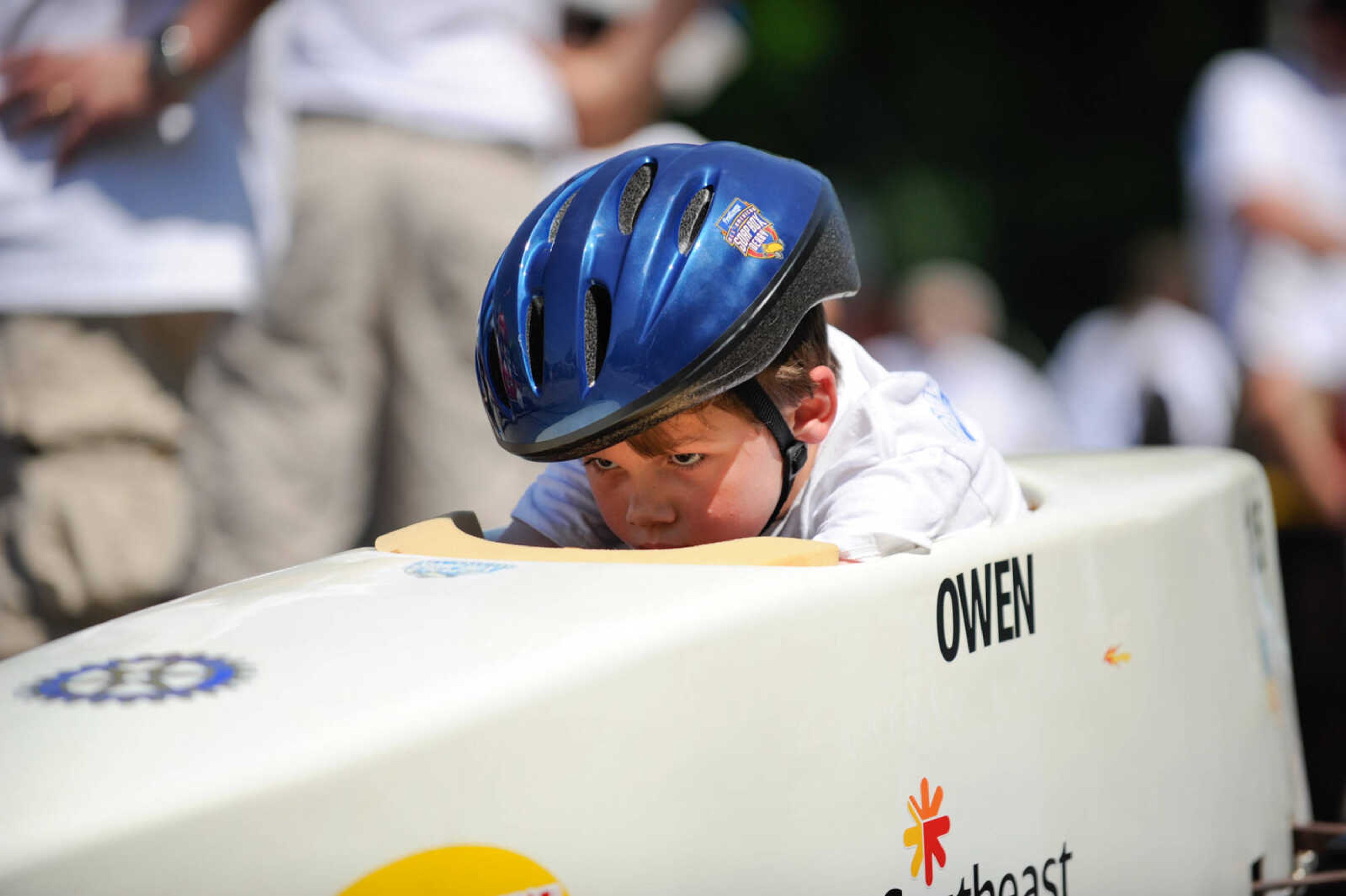 GLENN LANDBERG ~ glandberg@semissourian.com


Owen Blattel Looks to the finish line from the start of the Cape Girardeau Rotary Club's Soap Box Derby Saturday, May 7, 2016 outside Blanchard Elementary School in Cape Girardeau.