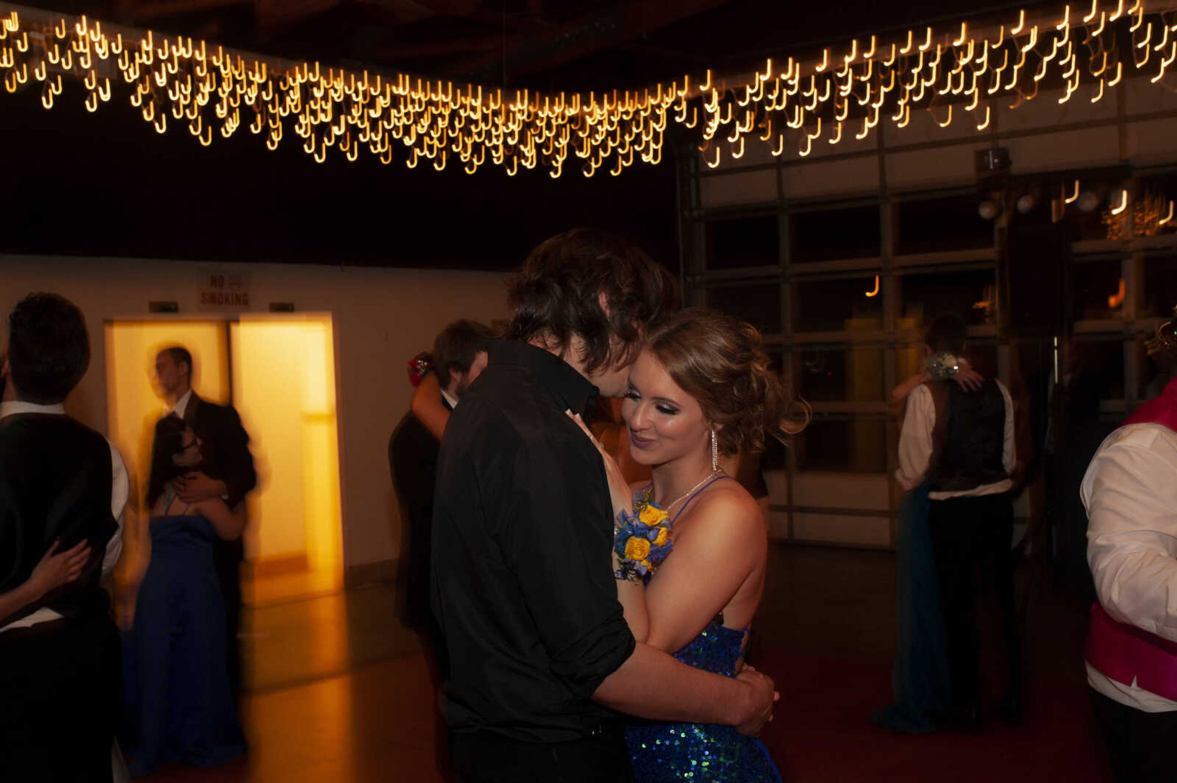 Scott City senior Rylee Stroup dances with Jackson 2018 graduate Carson McElvain during Scott City's prom Saturday, April 6, 2019, at Deerfield Lodge in Cape Girardeau.