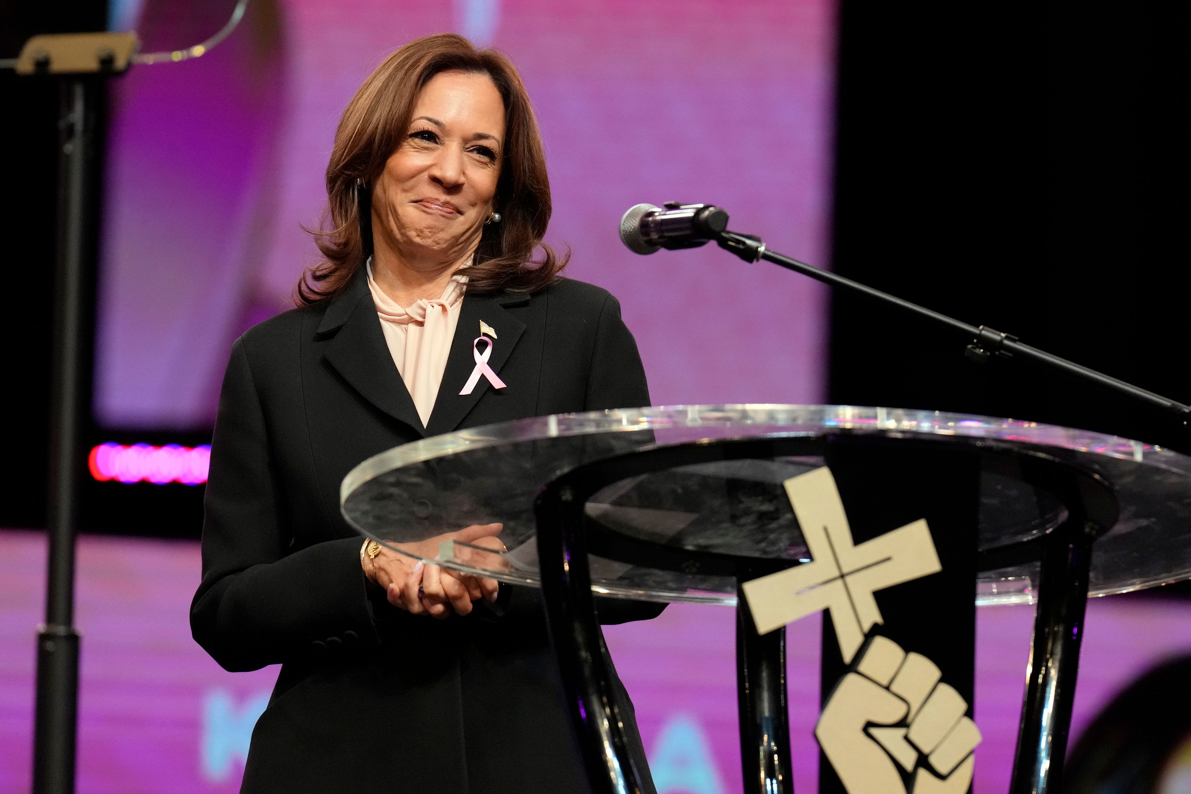 Harris tells Black churchgoers that people must show compassion and respect in their lives