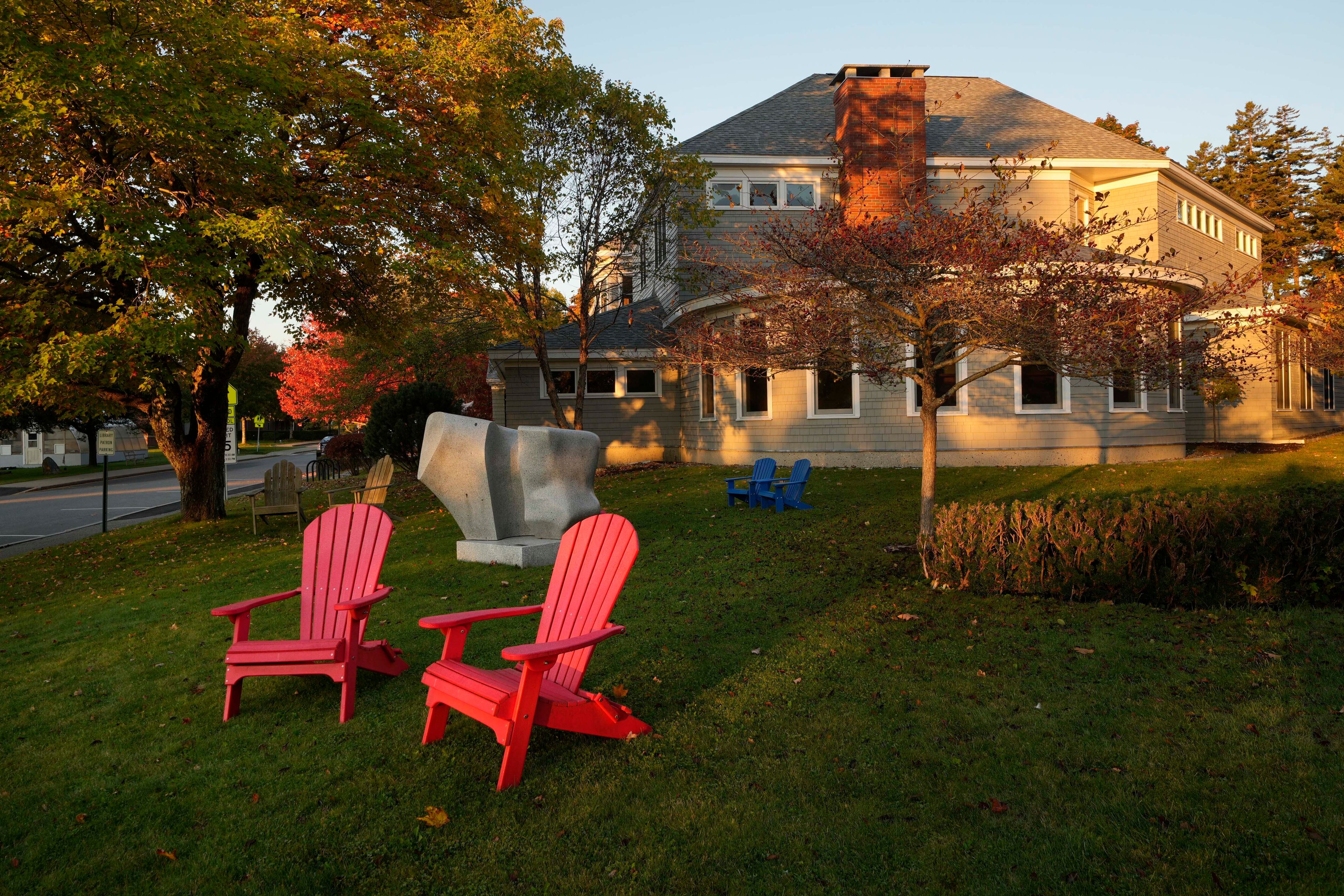 The Northeast Harbor Library, a beneficiary of Leonard Leo, is seen Sunday, Oct. 20, 2024, in Northeast Harbor, Maine. (AP Photo/Robert F. Bukaty)