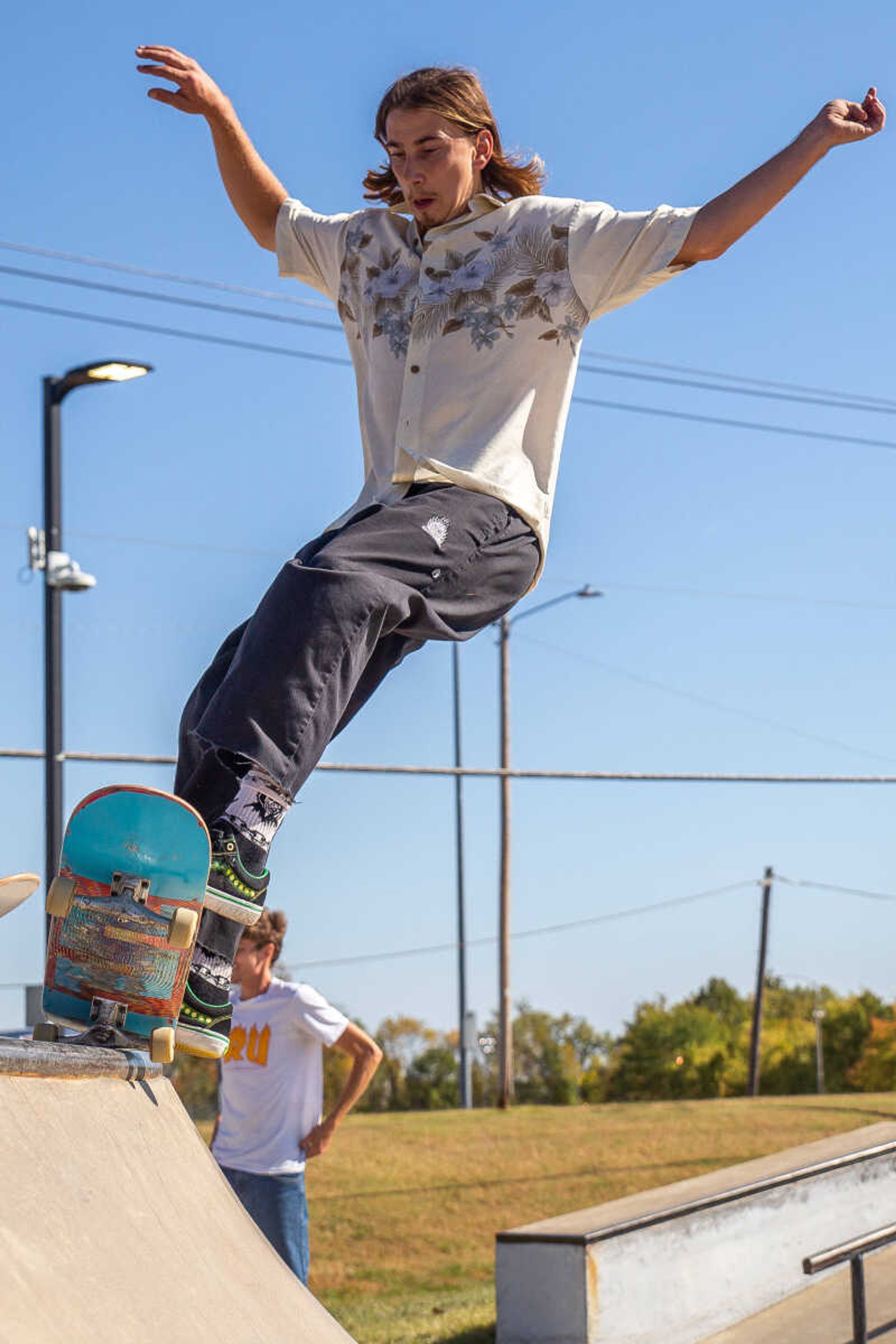 Solomon Allen rides a ramp during the Blood Bash.