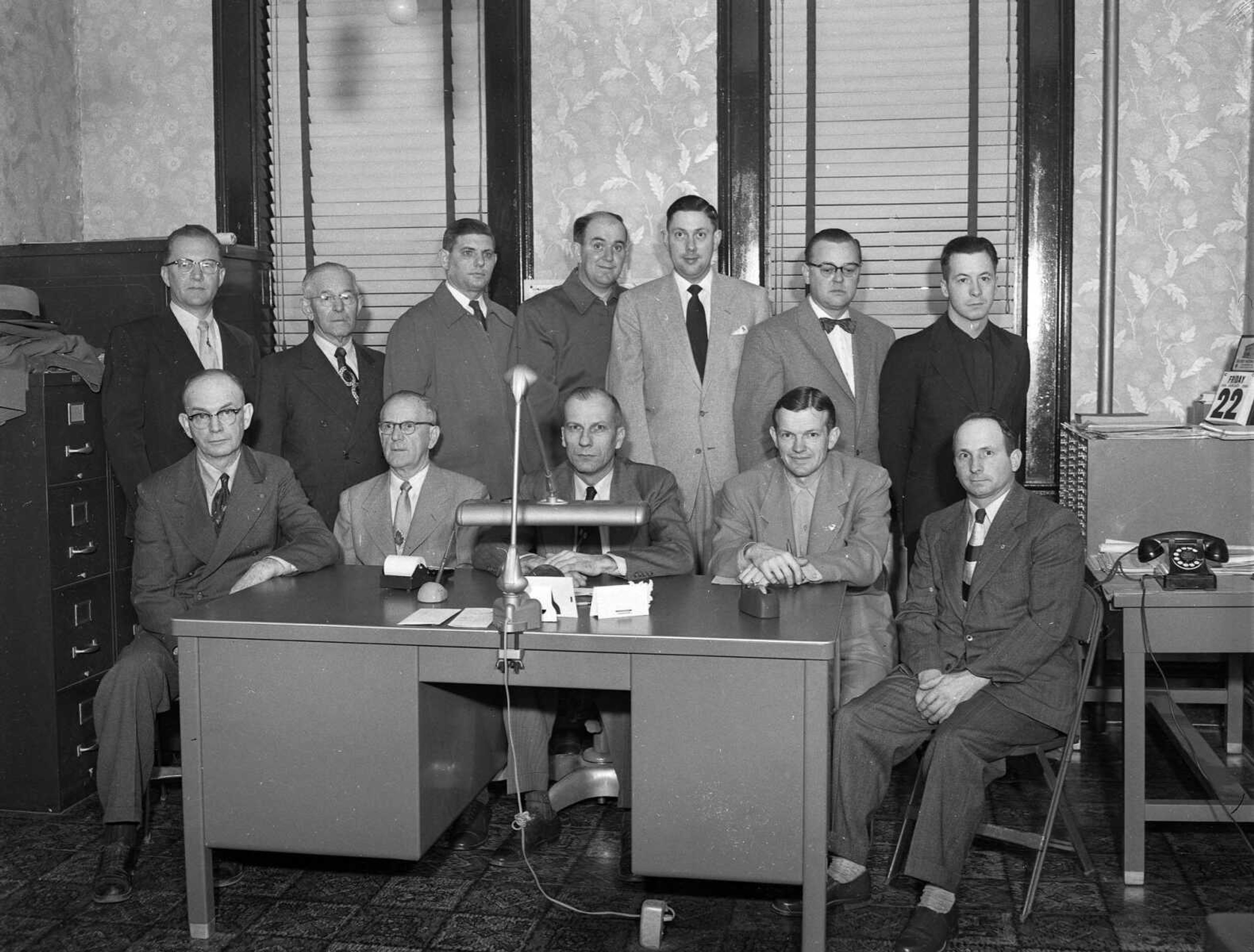 The Missourian's files are stuffed with photos similar to this of groups of men posing for G.D. "Frony" Fronabarger. The calendar reads Jan. 22, 1954. If you can provide information about this image, send librarian Sharon Sanders a note at ssanders@semissourian.com.